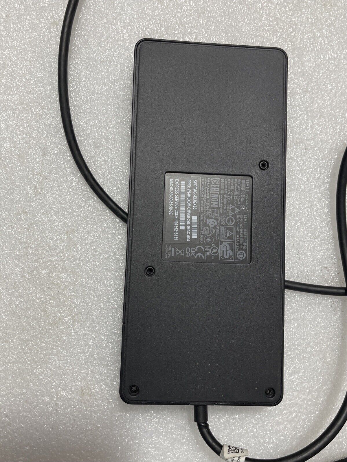 Dell WD19 USB Type-C Docking Station Black K20A V2DJ0 4JXDM 04JXDM