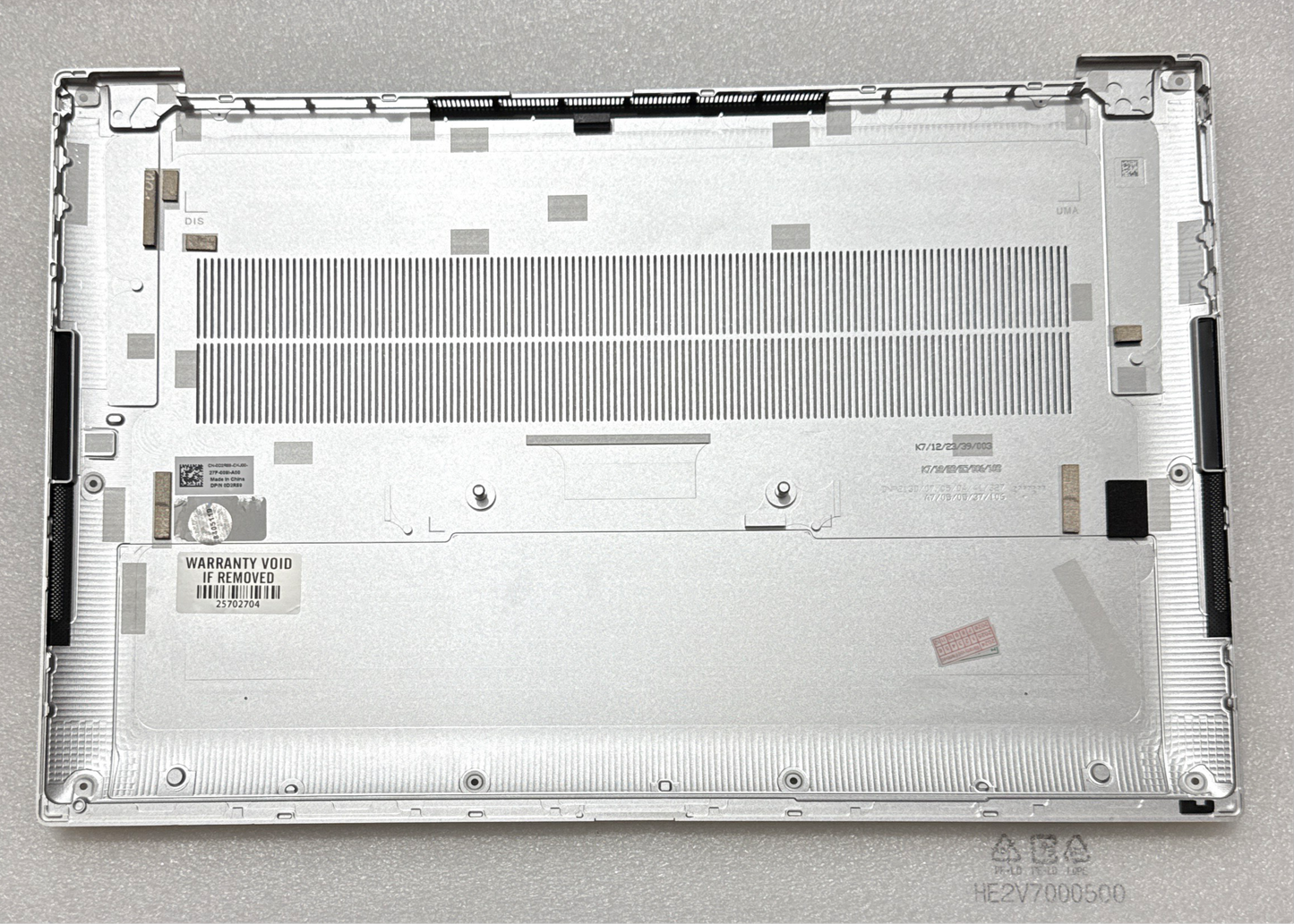 New Dell XPS 17 9720 Bottom Base Replacement Metal Cover Silver