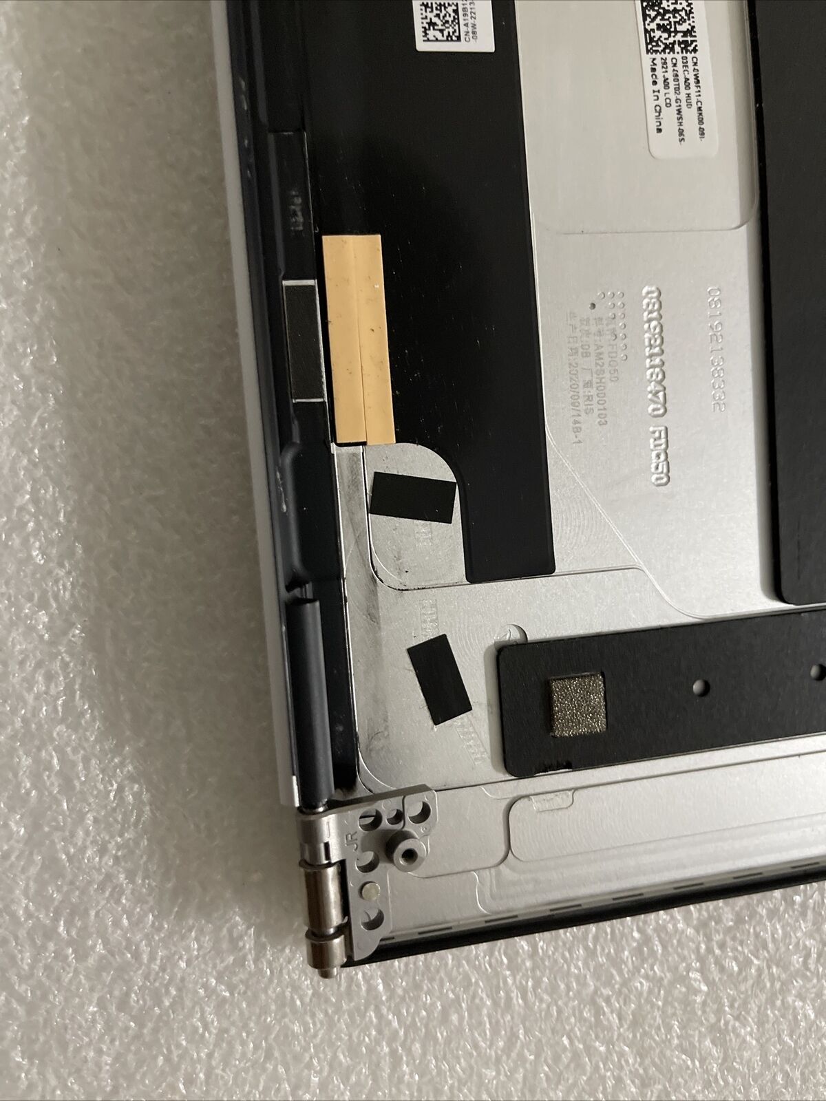 Dell OEM XPS 15 9500 FHD LCD Back Cover Panel w/ Hinges No-TS GYY52 0GYY52 H2 A3