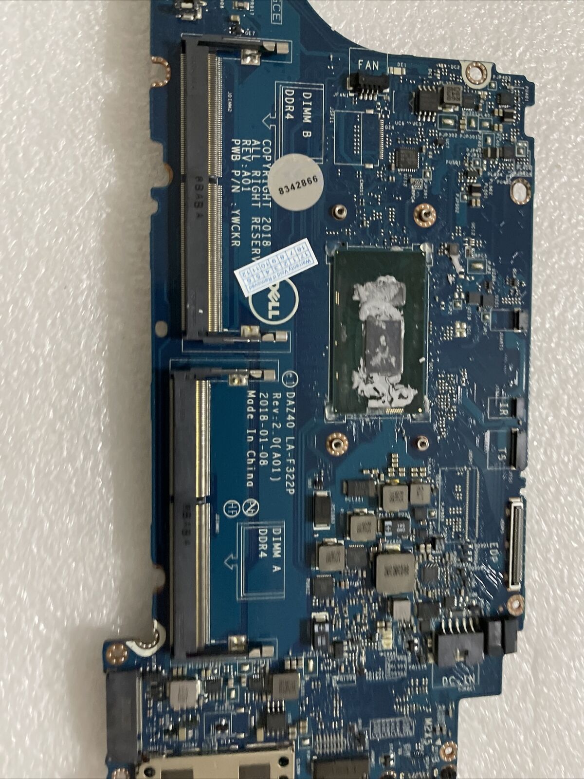 Genuine Dell Latitude 7490 I5-8350U Laptop Motherboard LA-F322P 0KGYDF KGYDF B7