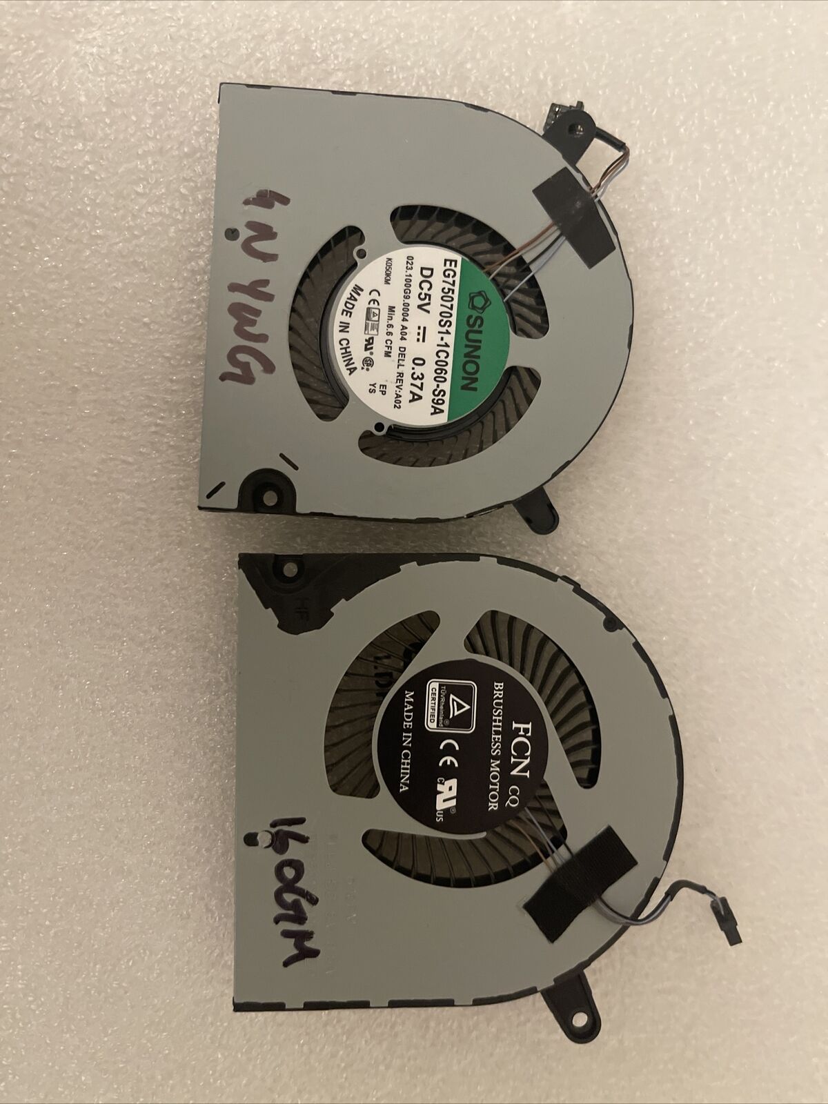 DELL  G5 15 5500 G5 SE 5505 CPU GPU FANS Pair 04NYWG 0160GM 4NYWG 160GM