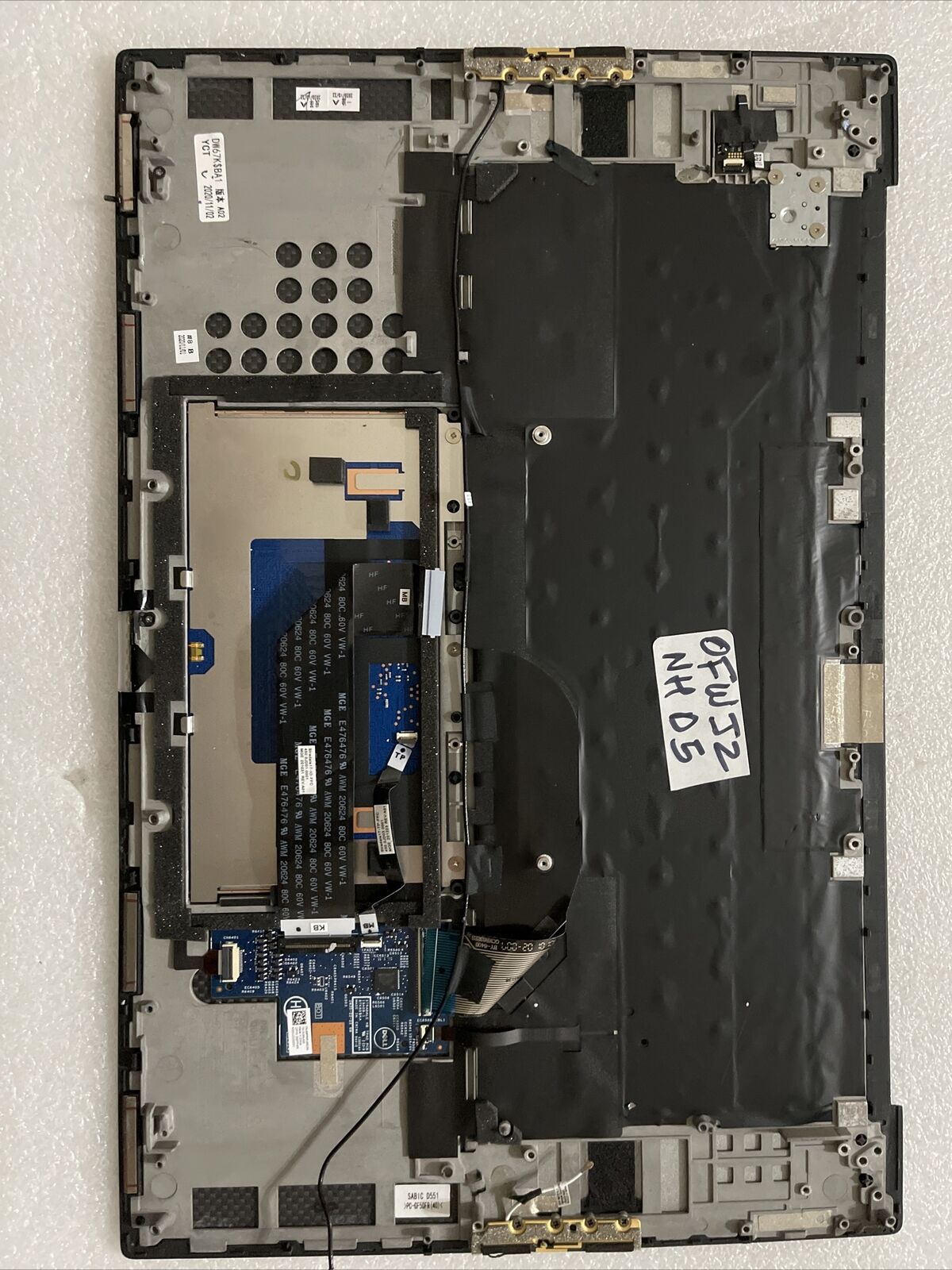 Dell XPS 9720 Touchpad Palmrest Backlit US English Keyboard  0FWJ2 NH D5