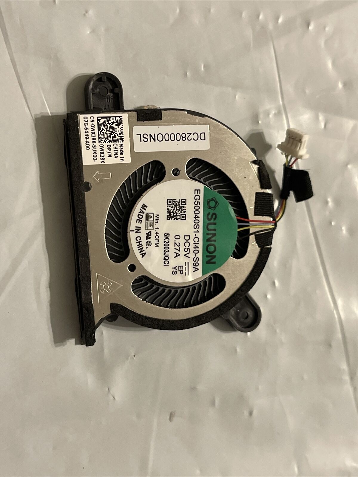 Genuine Dell XPS 13 9310 13.3"  Laptop CPU Cooling Fan  WX28K 0WX28K