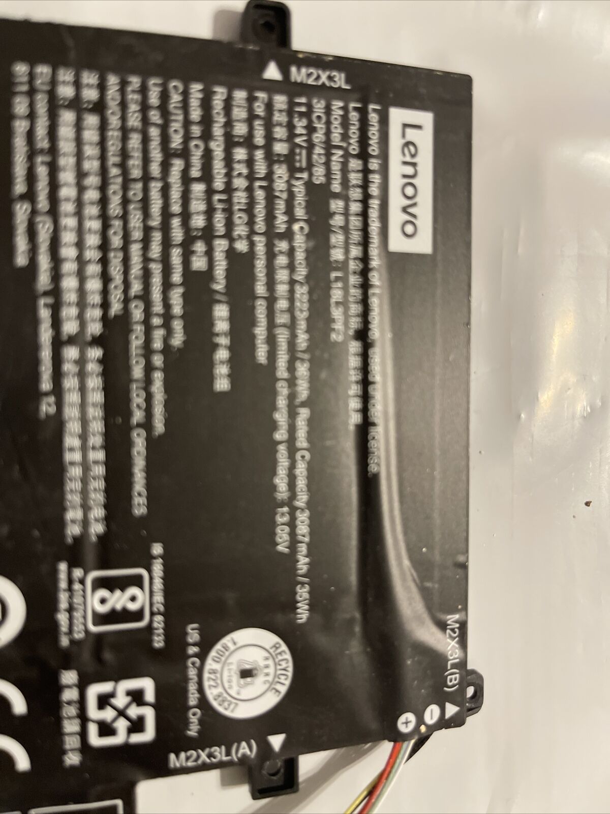 OEM LENOVO IDEAPAD BATTERY 11.34V 6WH S340-15IIL 81W 5B10T09093 L18L3PF2 ata X7 
