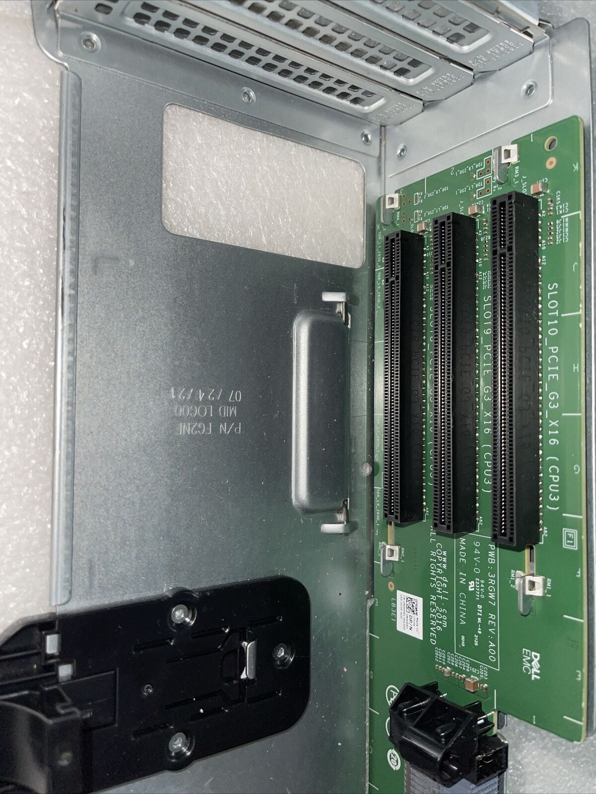 DELL R940 IO RISER2 PCI-E 3.0 X16 CPU3 adapter card 2 FG2NF NWRX5 H1 K5