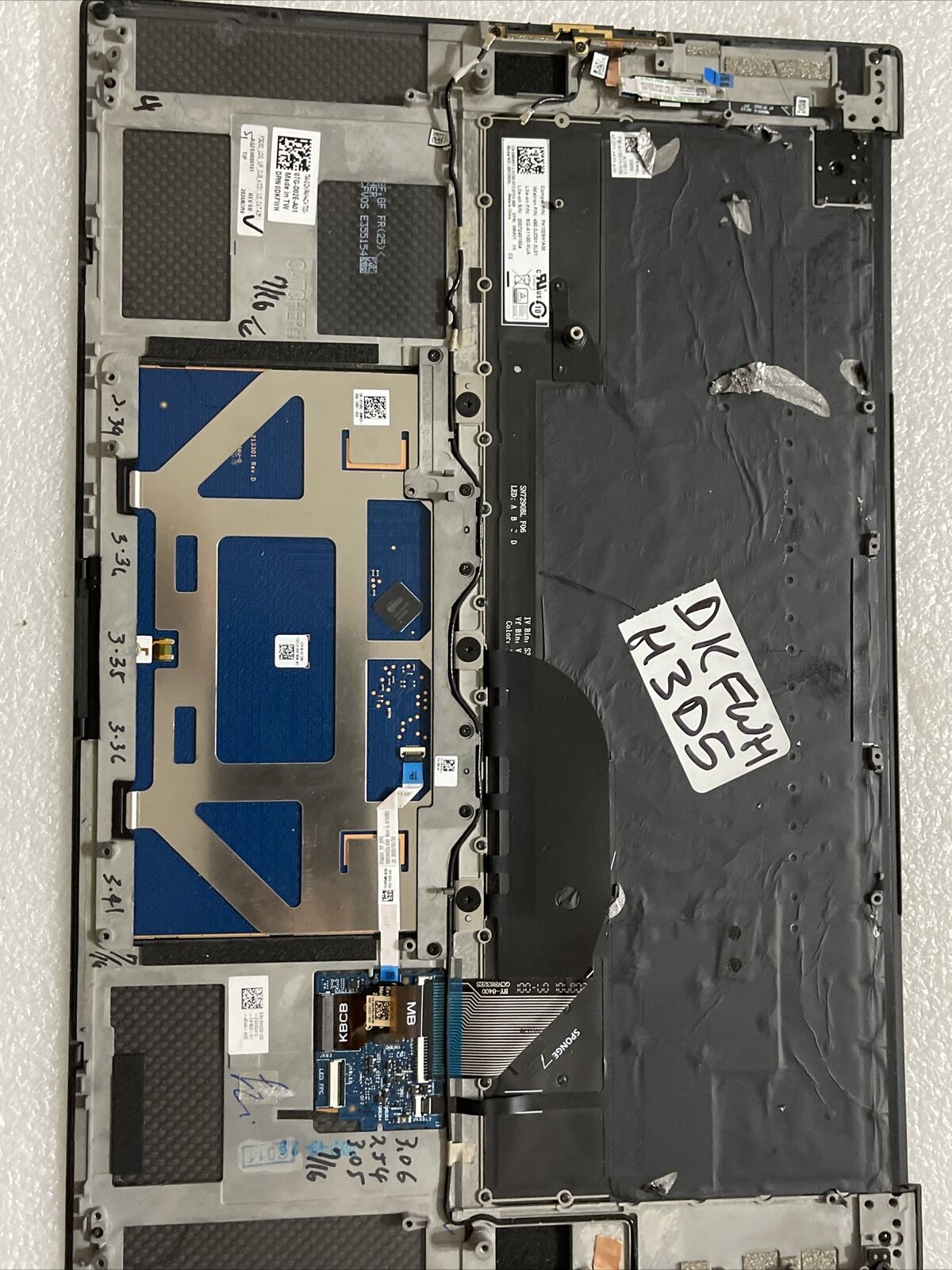 OEM DELL XPS 9500 Palmrest Touchpad FPR US Backlit Keyboard DKFWH 0DKFWH H3 D5