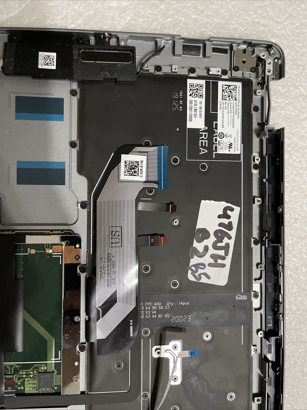 Dell Latitide 7400 2-in-1 Laptop Palmrest US Backlit Keyboard Extras 476JH B2 B5