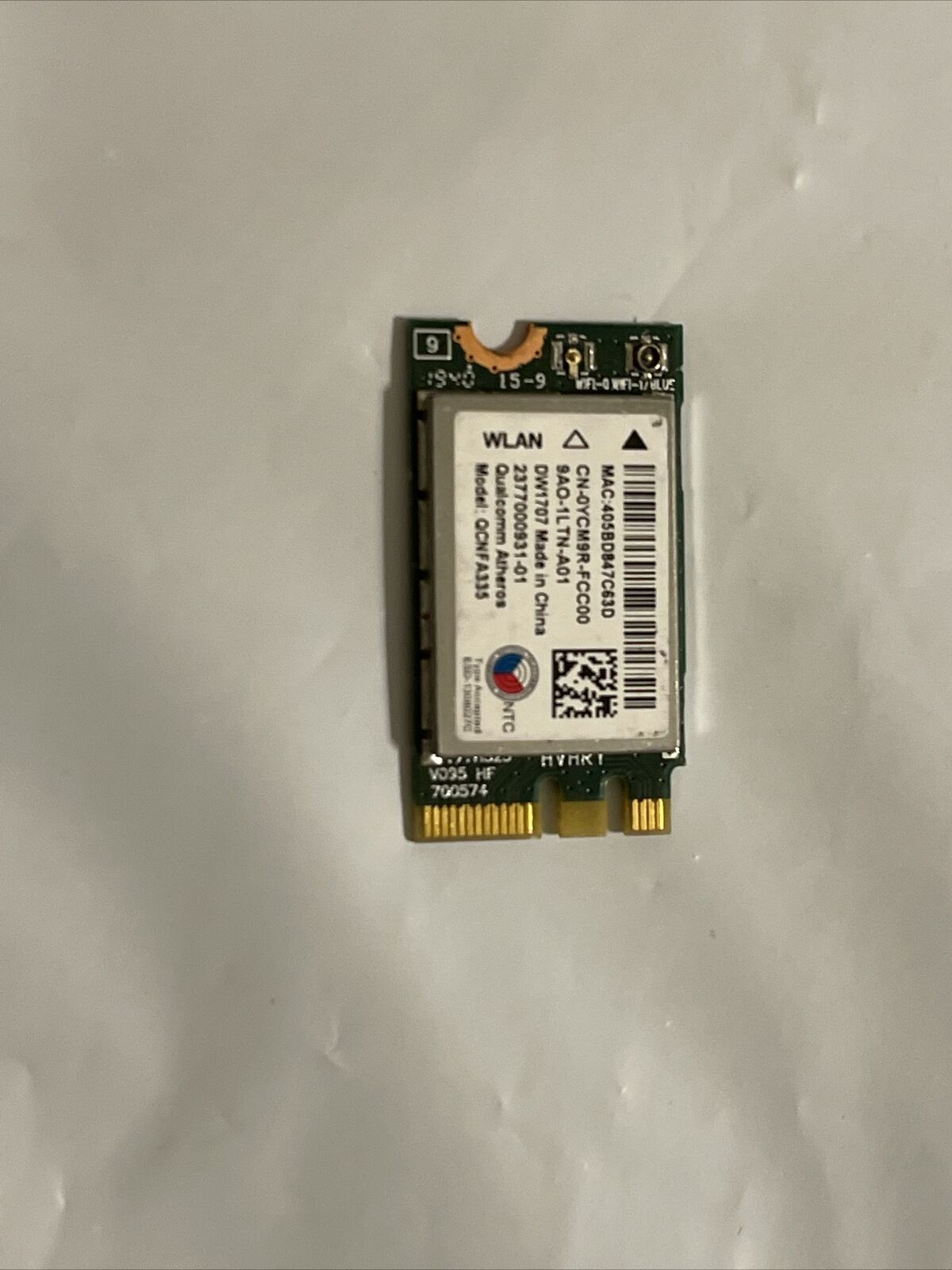 Genuine Dell OEM Wireless DW1707 WiFi 802.11 b/g/n BT4.0 NGFF Card  YCM9R 0YCM9R
