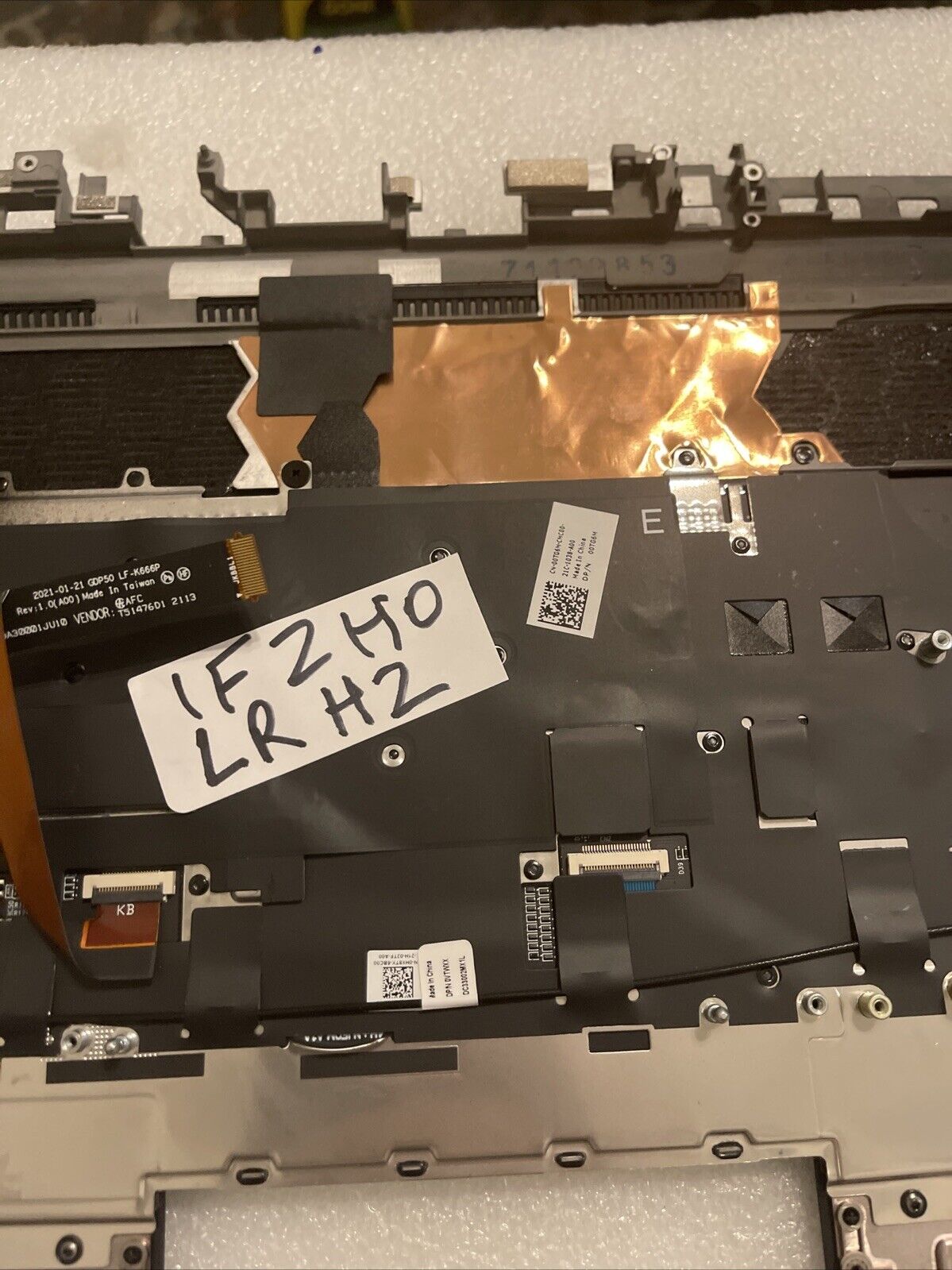 DELL ALIENWARE M15 R6 R7 LAPTOP US BACKLIT  KEYBOARD PALMREST BLACK 1F2H0 LR H2