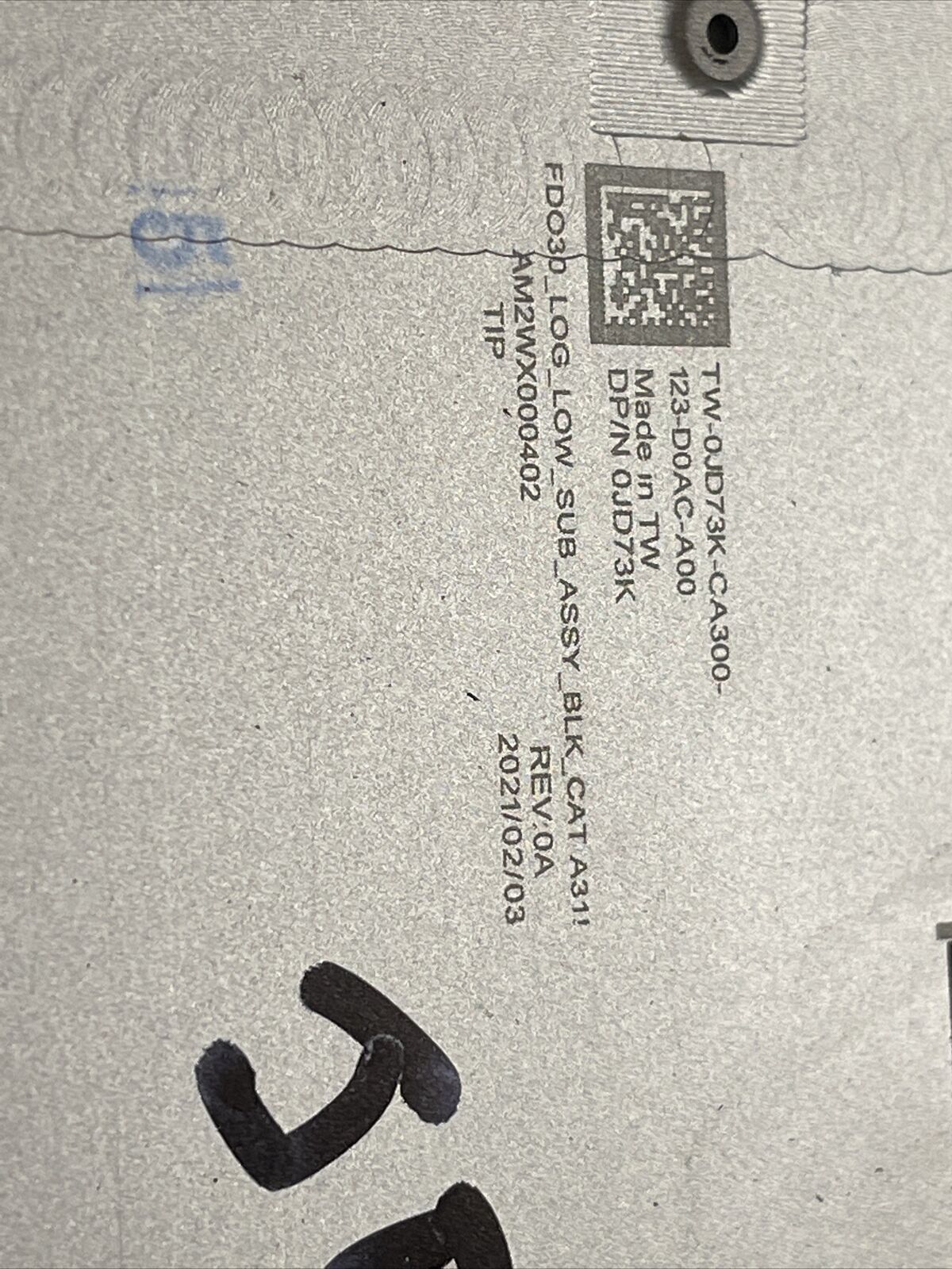 GENUINE Dell XPS 13 9310 2-in-1 Bottom Base Metal Cover JD73K 0JD73K 