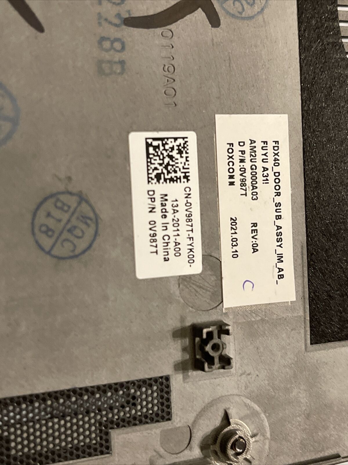 Genuine Dell Latitude 7410 laptop Bottom Base Cover Assembly  V987T 0V987T C1
