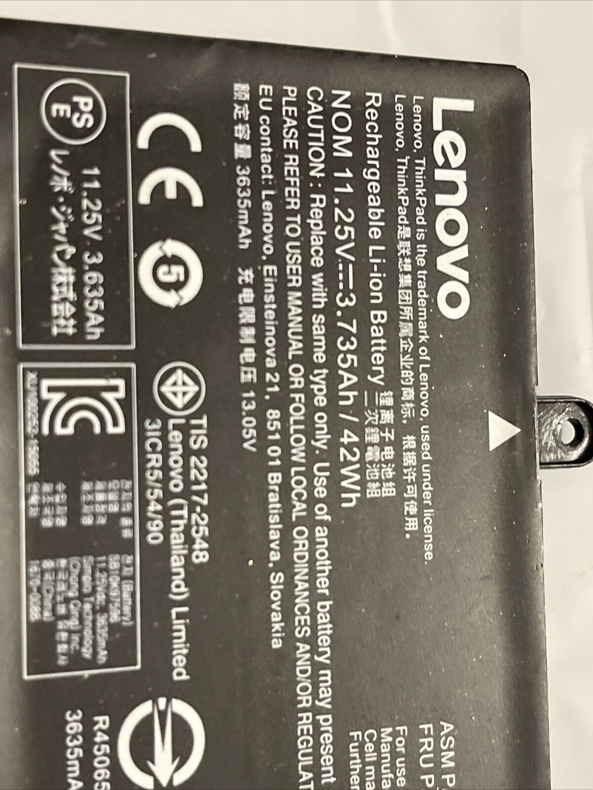 Genuine Lenovo battery ThinkPad Yoga 11.25V 42Wh 01AV443 SB10K97596 ata X7