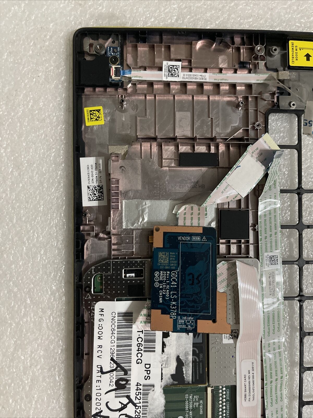 Dell OEM Latitude 7530 Palmrest Touchpad Smart Card Reader C64CG J9JJT KH A1