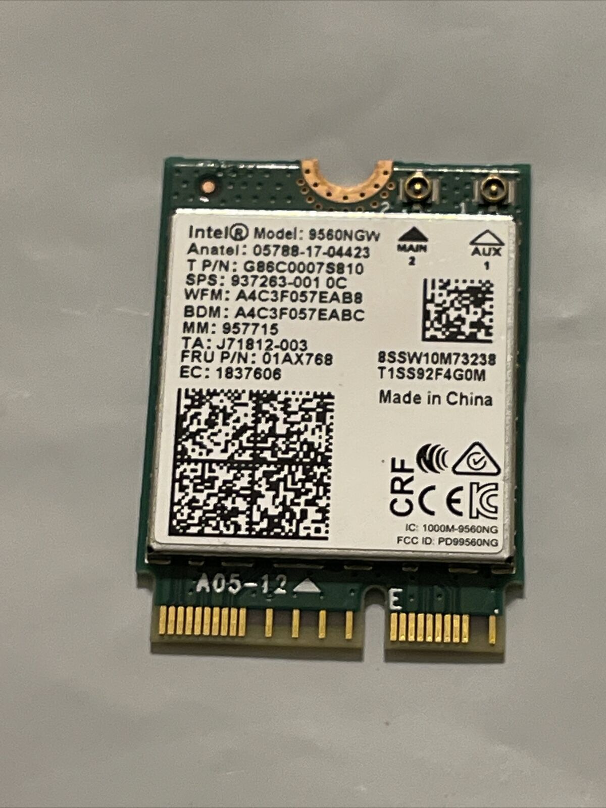 Lenovo IdeaPad Flex 14" 14IWL  Genuine Wireless WiFi Card 9560ngw ata 01AX768