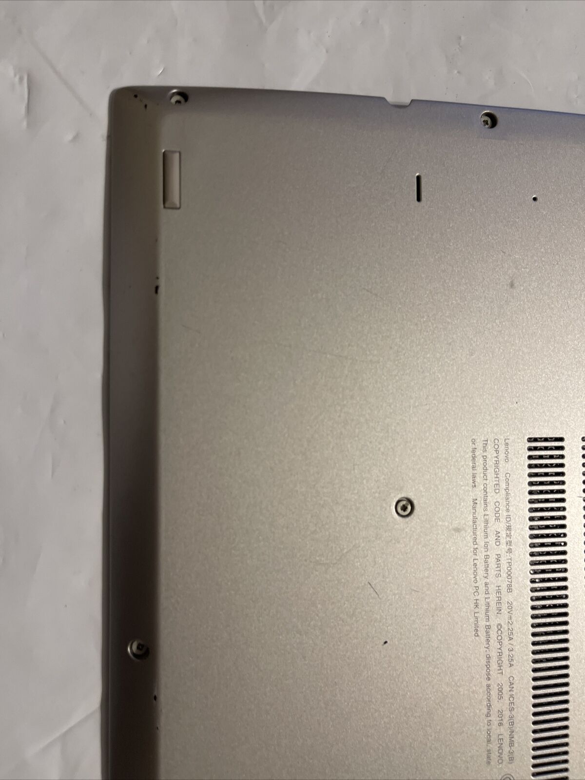 Genuine Lenovo Thinkpad X380 YOGA Bottom Base Cover 02DA143 Silver ata D2