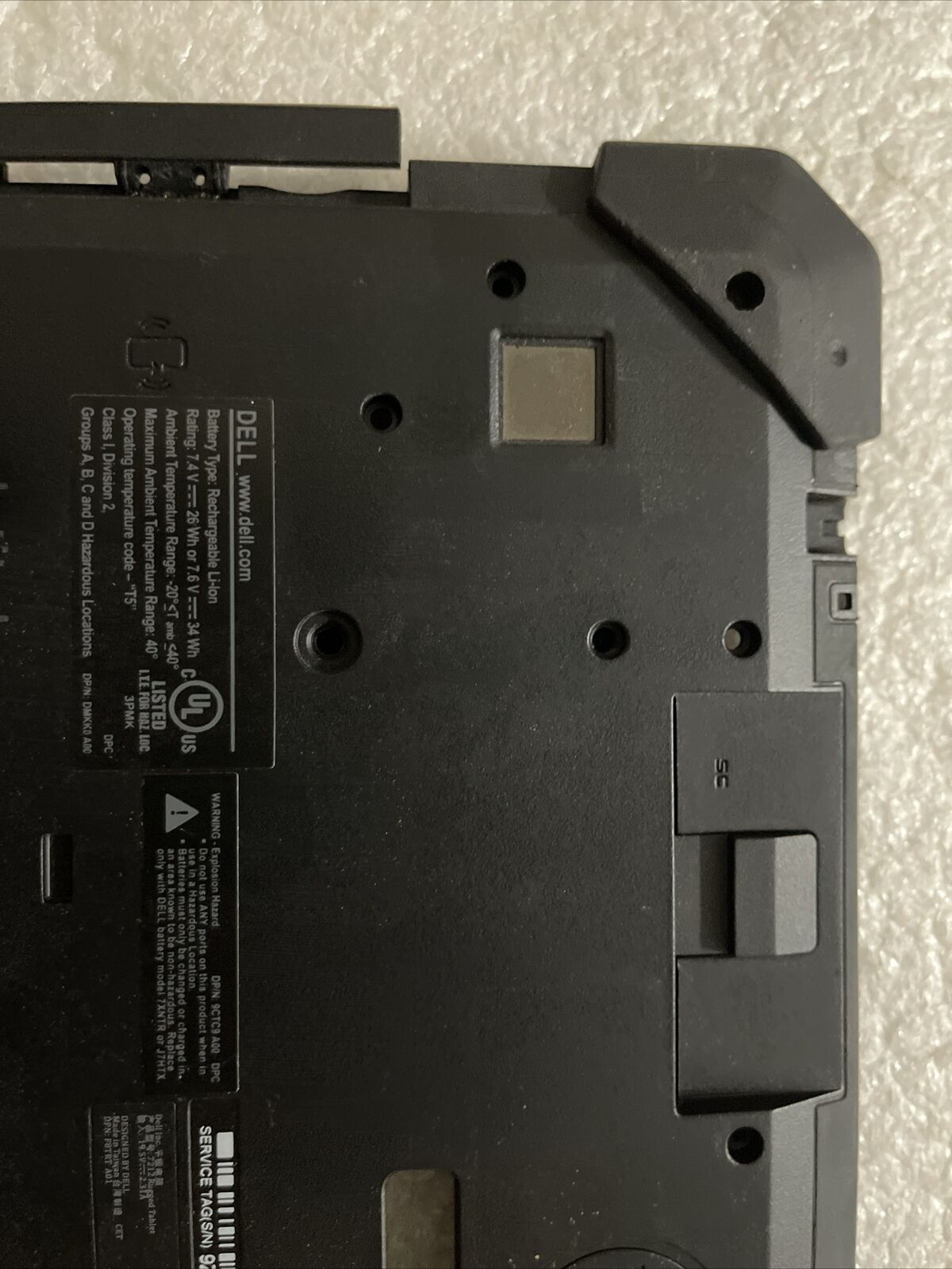 Dell Latitude 7220 Rugged Extreme Tablet Bottom Cover Extras GHGX9 1GV90 P2 K1