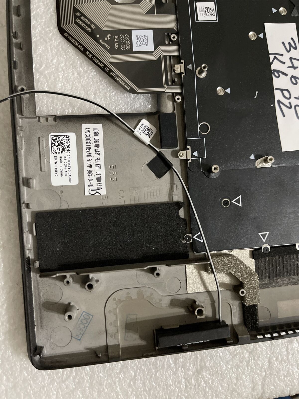 Genuine Dell Alienware x17 R2 US English Keyboard Palmrest  0346YC 346YC H1 P2
