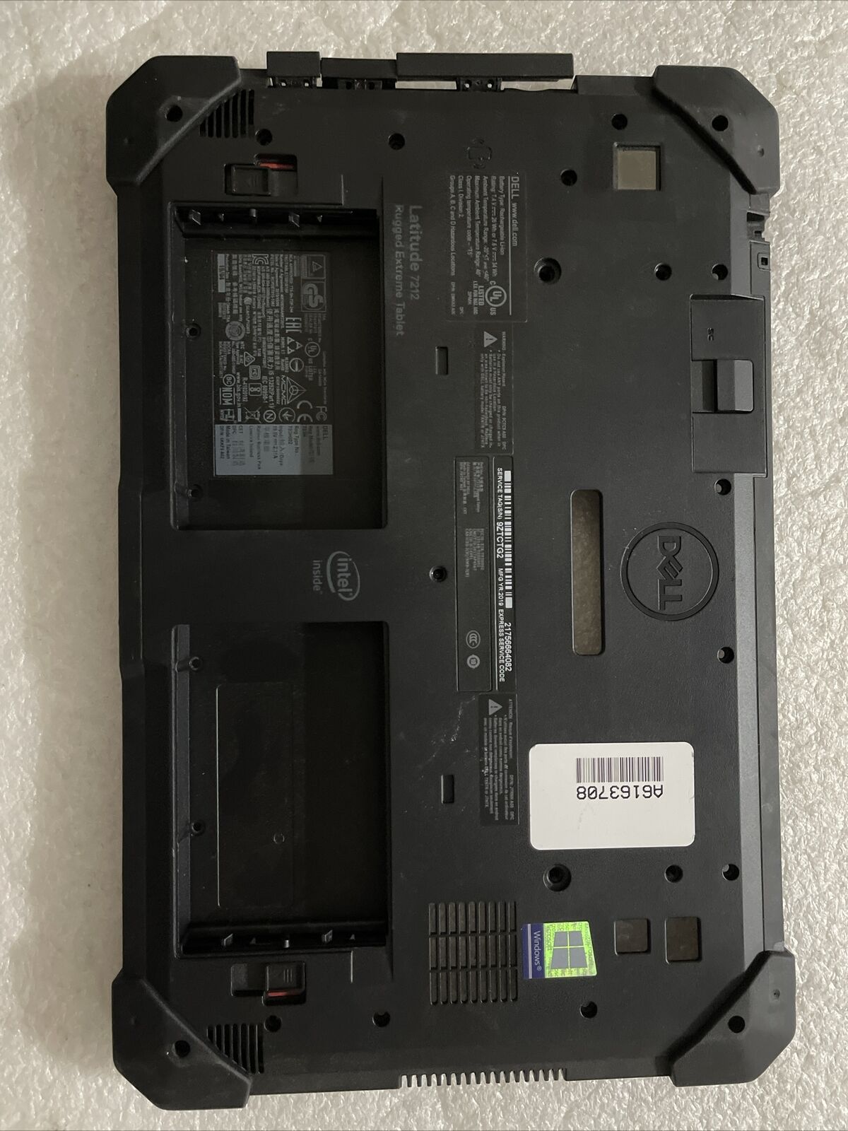 Dell Latitude 7220 Rugged Extreme Tablet Bottom Cover Extras GHGX9 1GV90 P2 K1