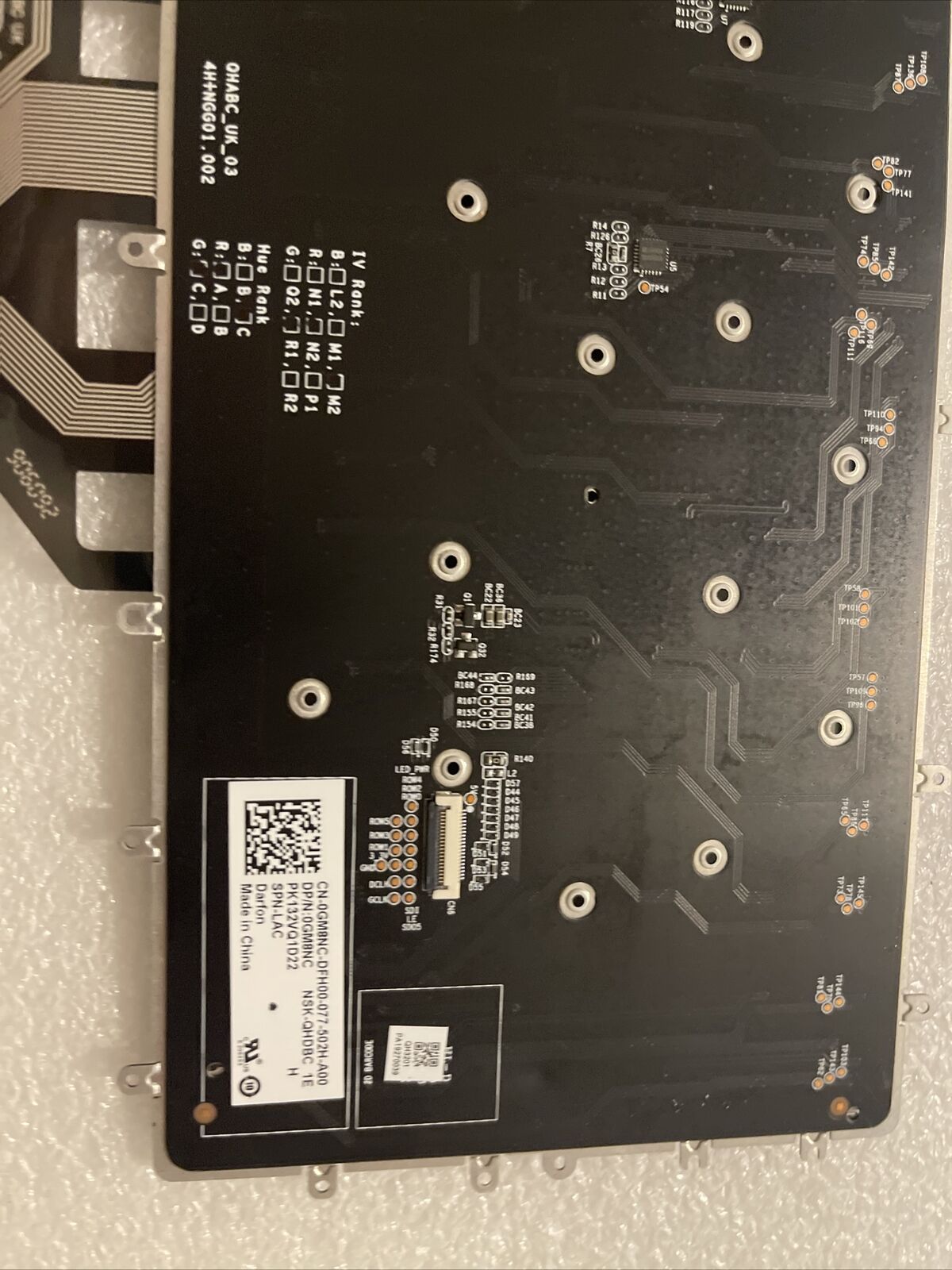 DELL ALIENWARE M17 R2 SERIES BACKLIT SPANISH LAPTOP KEYBOARD 92YH6 GM8NC K1 B3