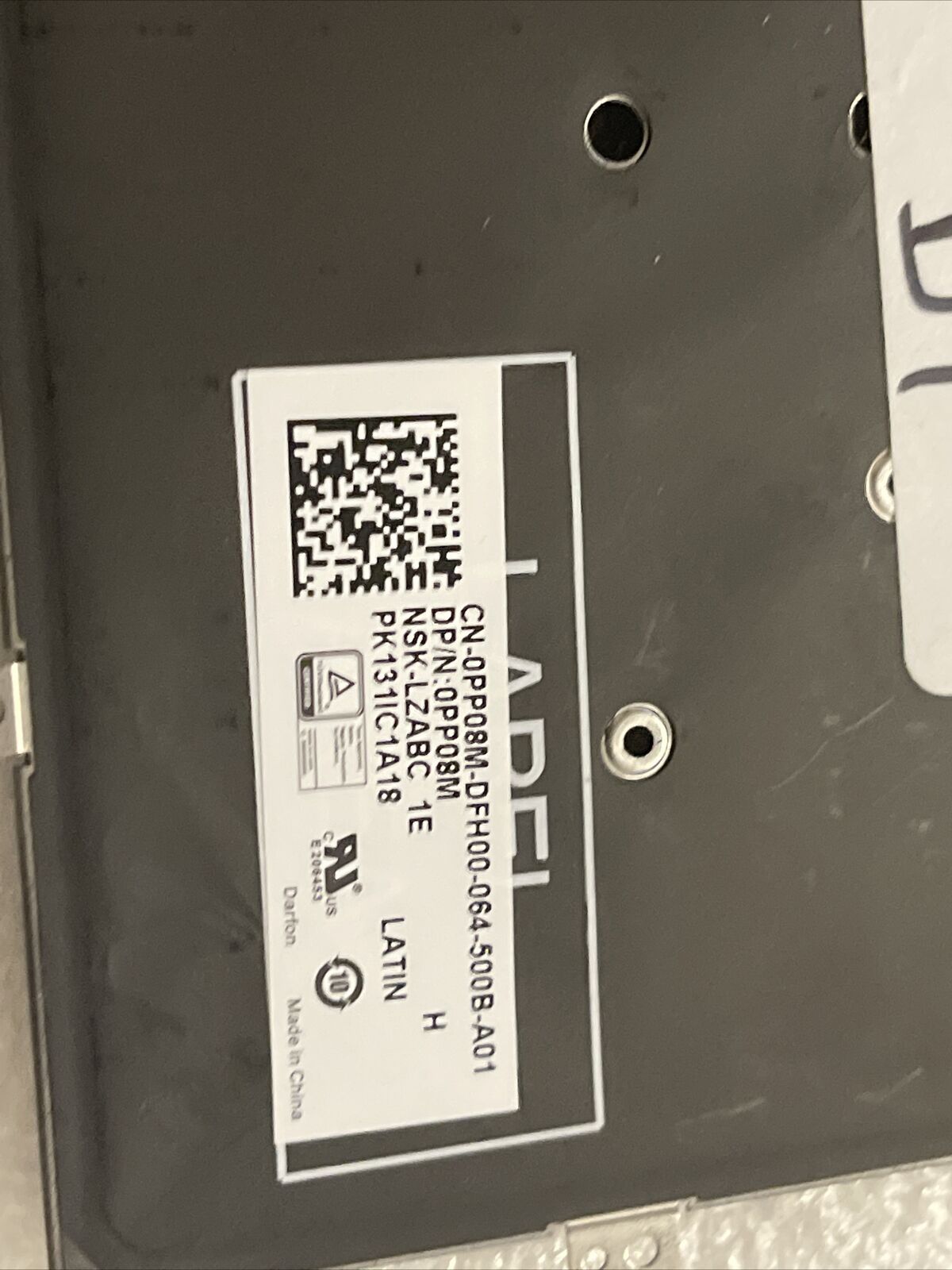 New SPANISH Dell OEM Latitude 13 7370 Laptop Keyboard Backlight PP08M 0PP08M D1