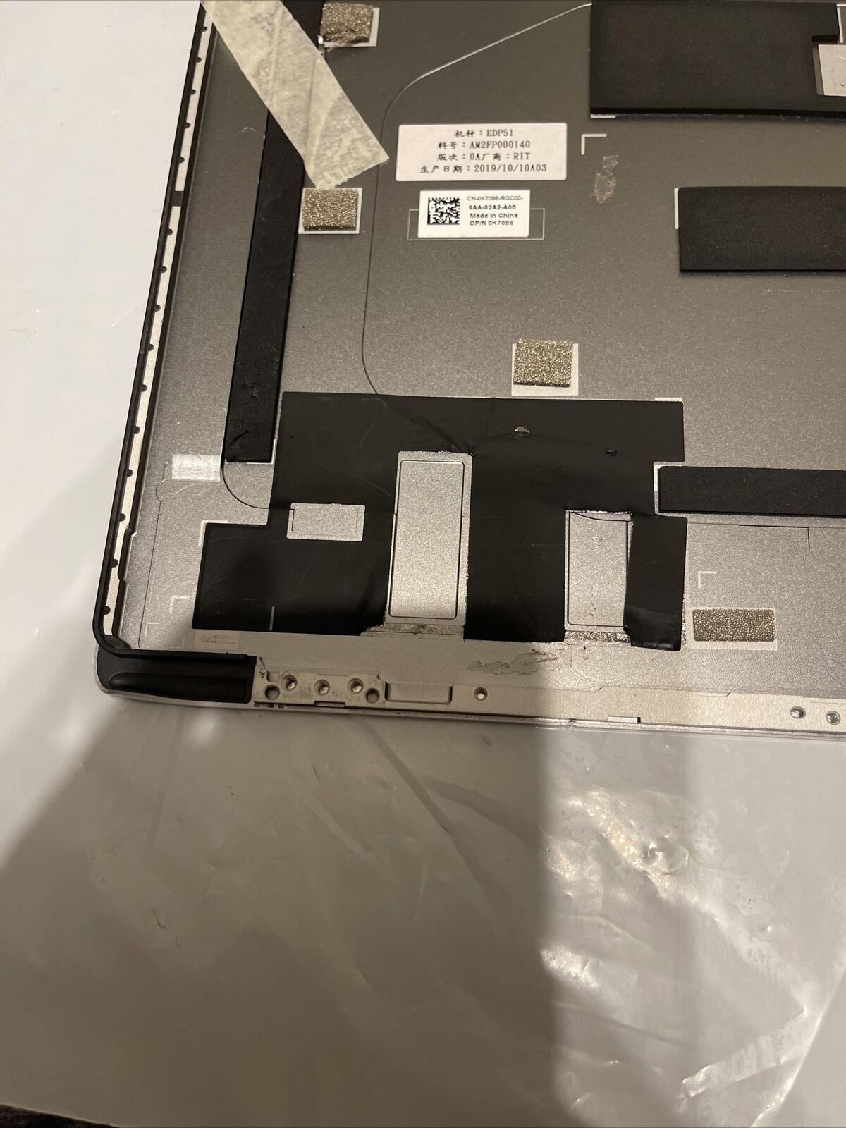 Genuine Dell XPS 15 7590 top lid lcd upper cover 0K7088 K7088 C2