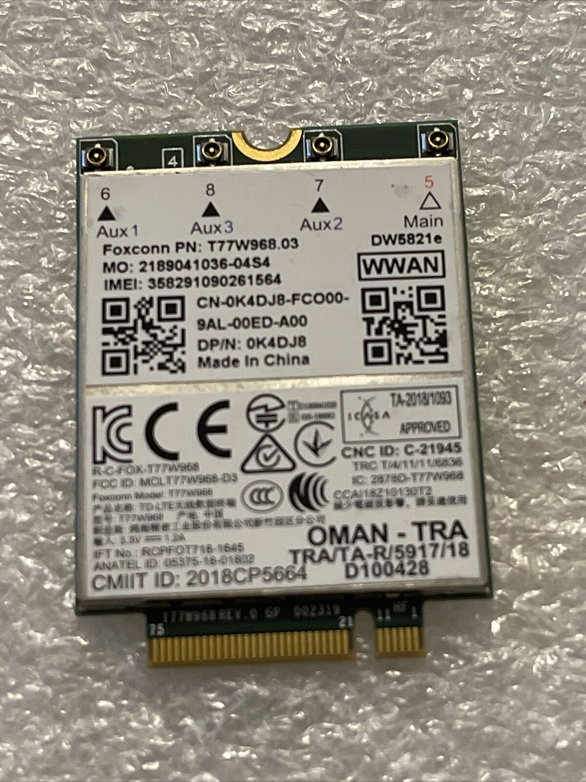 Genuine Dell Latitude 5420 5424 7424 Snapdragon X20 LTE 4G Wireless Card K4DJ8