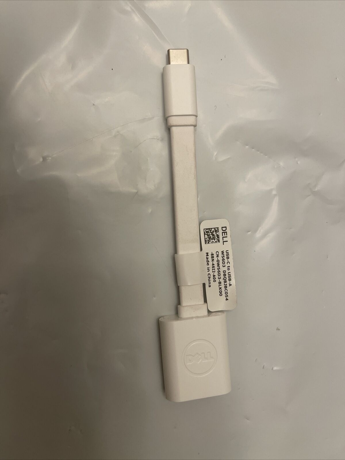 Oem Genuine Dell Adapter USB-C to USB-A 3.0  White Cable DBQBJBC054 W56D3 GradeA