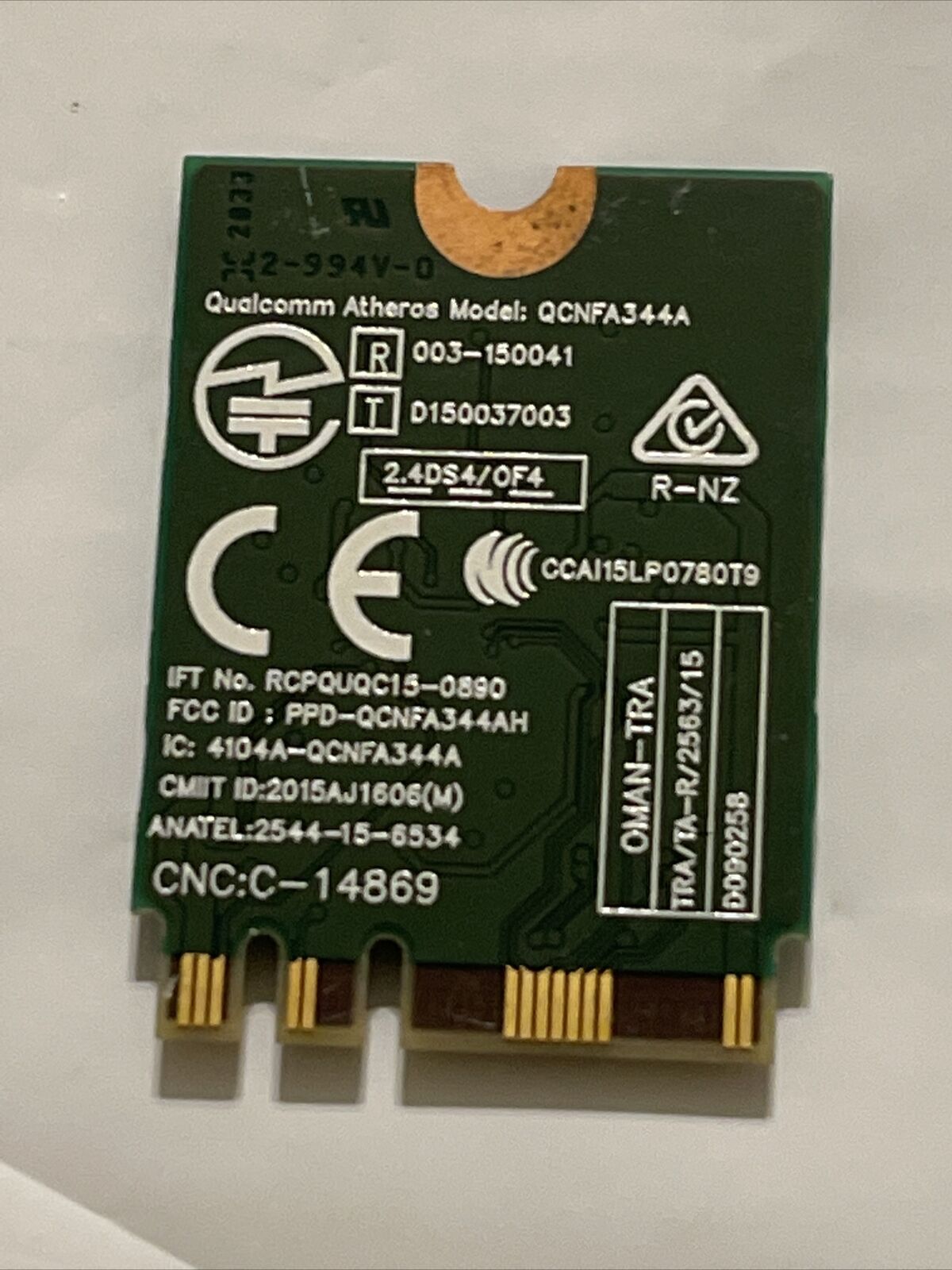 Genuine Oem Dell Latitude E5470 14" WiFi Wireless Card QCNFA344A D4V21 0DV421