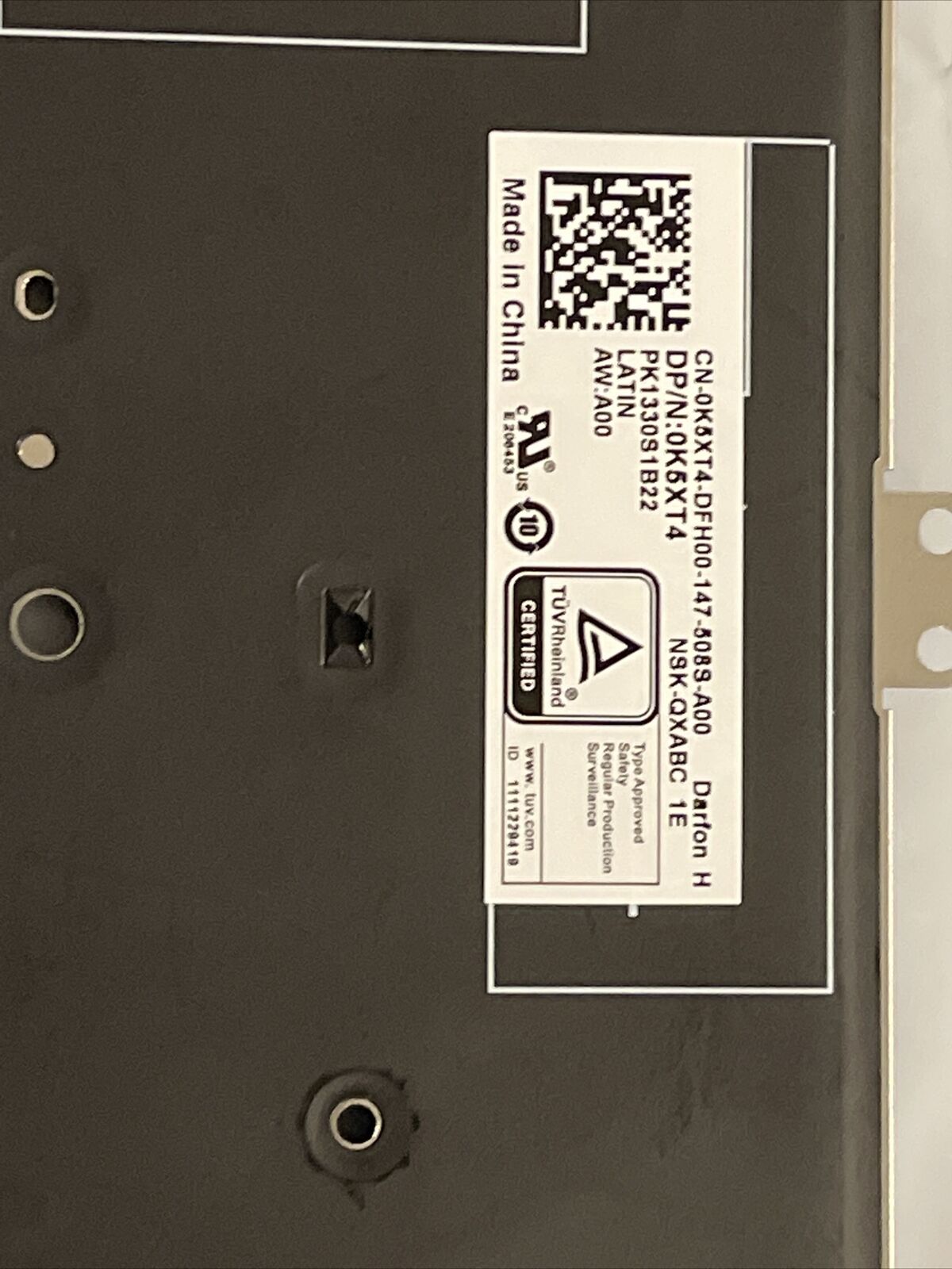 Dell Latitude 7420 Backlit Spanish Latin  AZERTY layout Keyboard -K5XT4 K4WGN
