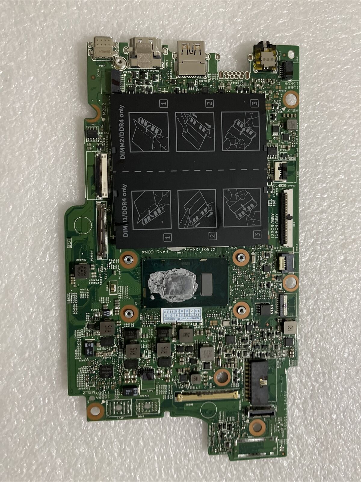 Genuine Dell OEM Latitude 3390 2-in-1 Motherboard  i3-8130U SR3W0 G1MGM H1 B2