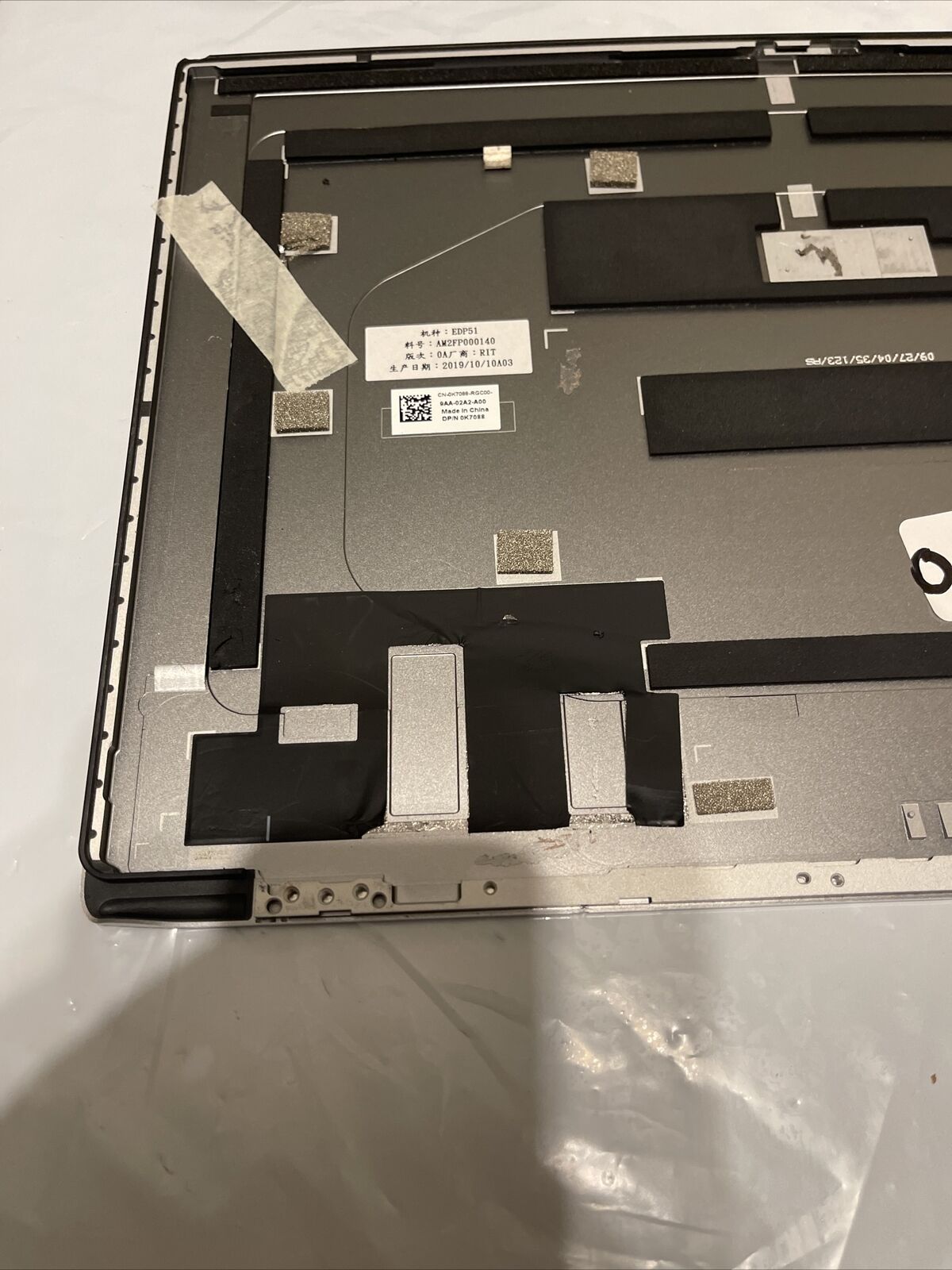 Genuine Dell XPS 15 7590 top lid lcd upper cover 0K7088 K7088 C2