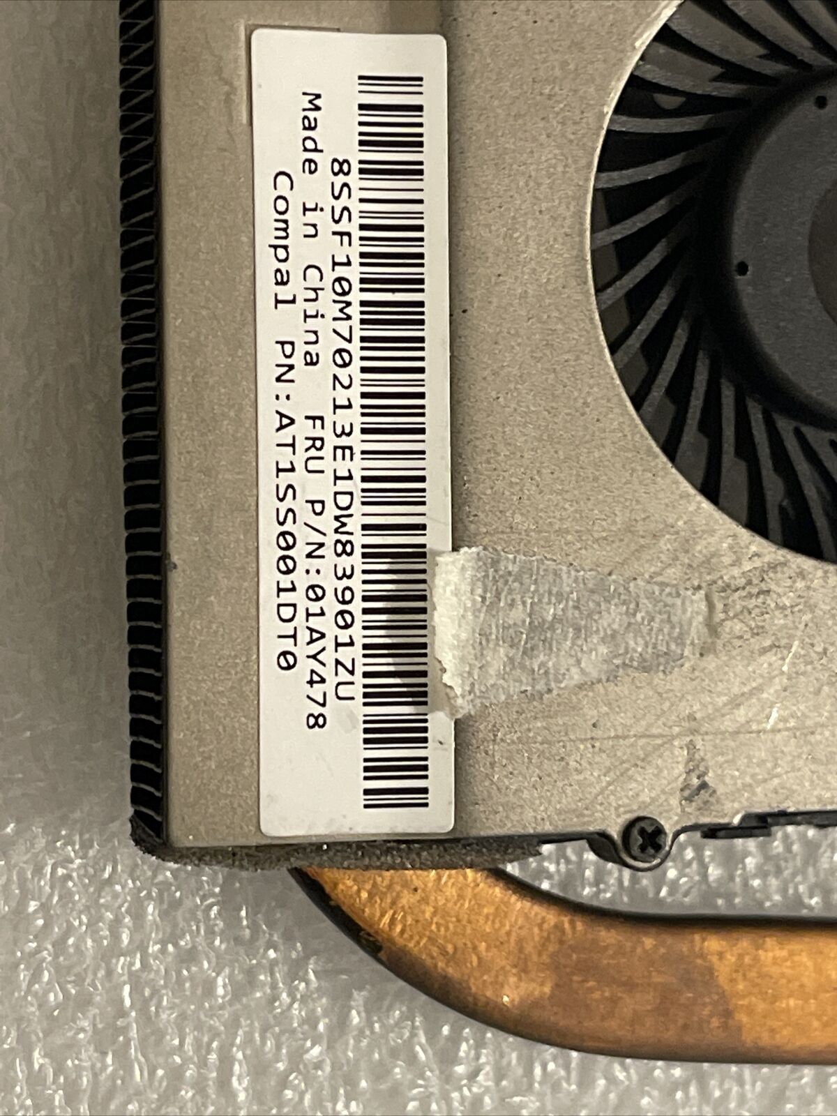 Genuine Lenovo ThinkPad L570 15.6" Laptop CPU Cooling Fan W/ Heatsink 01AY478 H1