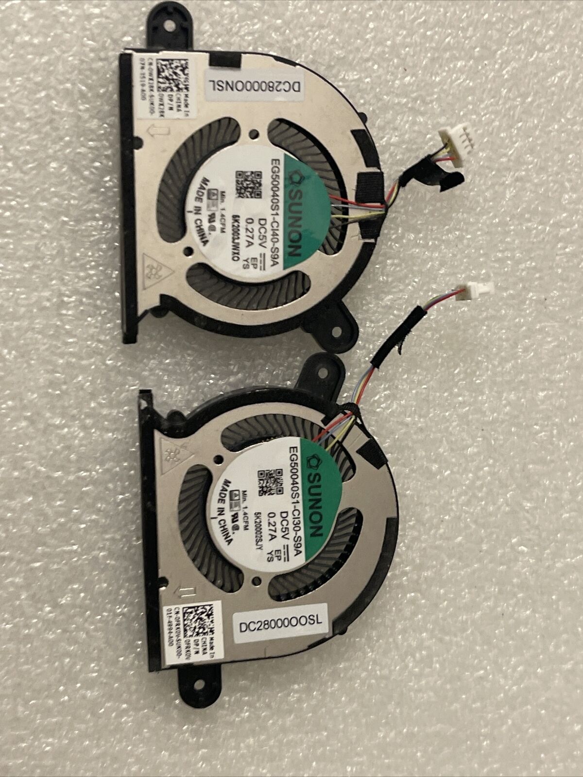 Genuine DELL XPS 2020 13 9300 9310 CPU GPU Cooling Fans Pair 0WX28K 0FRK0V
