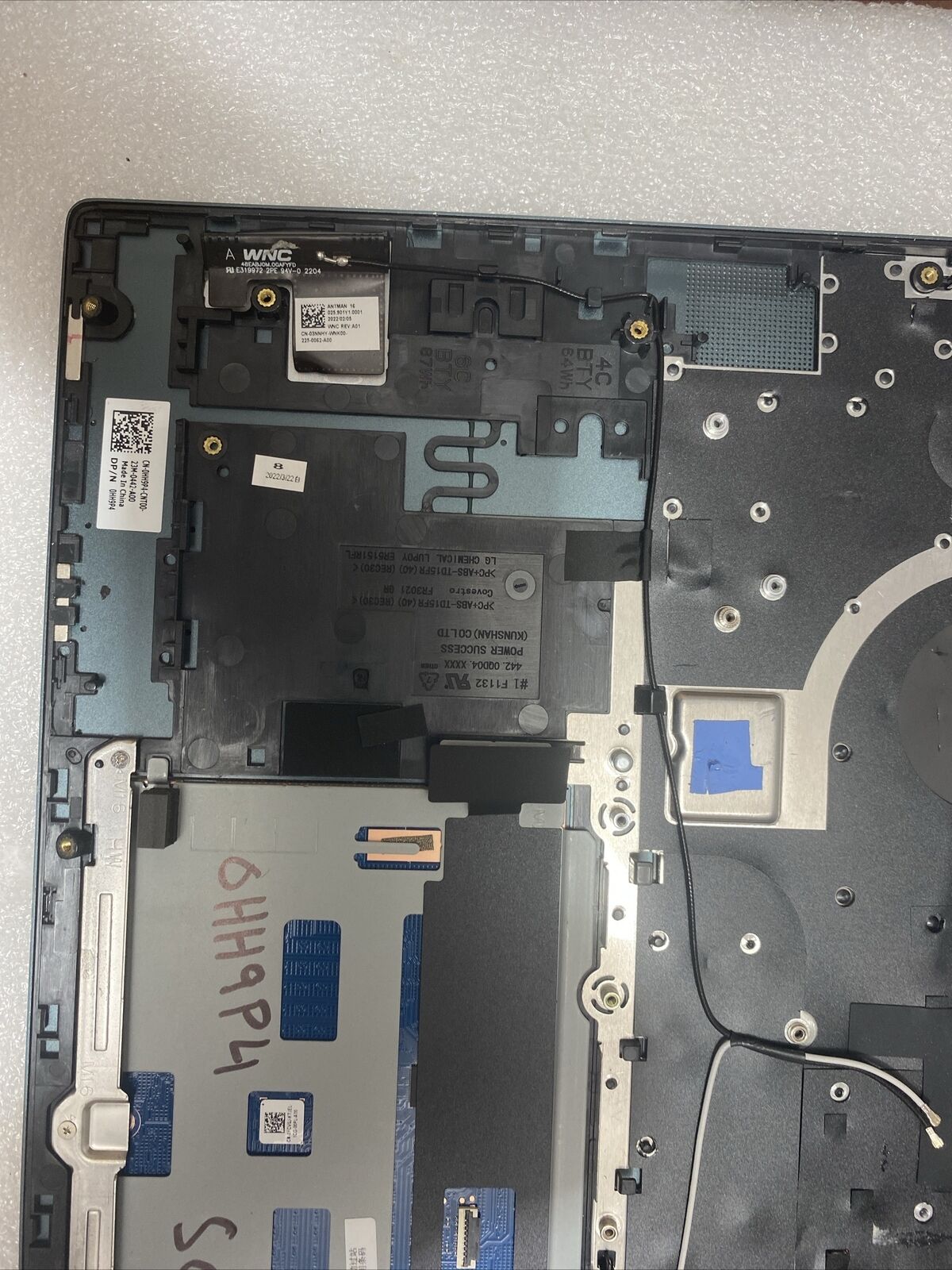 Dell Inspiron 16 7620 2-in-1 Palmrest  Keyboard Touchpad  0HH9P4 SG p6 Dented