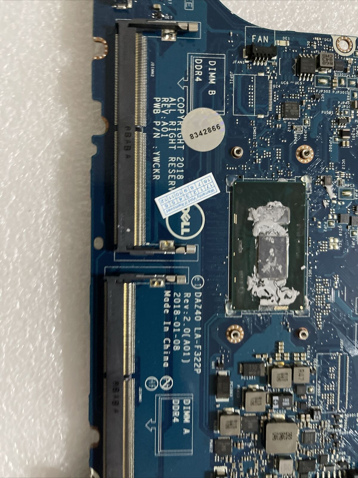 Genuine Dell Latitude 7490 I5-8350U Laptop Motherboard LA-F322P 0KGYDF KGYDF B7