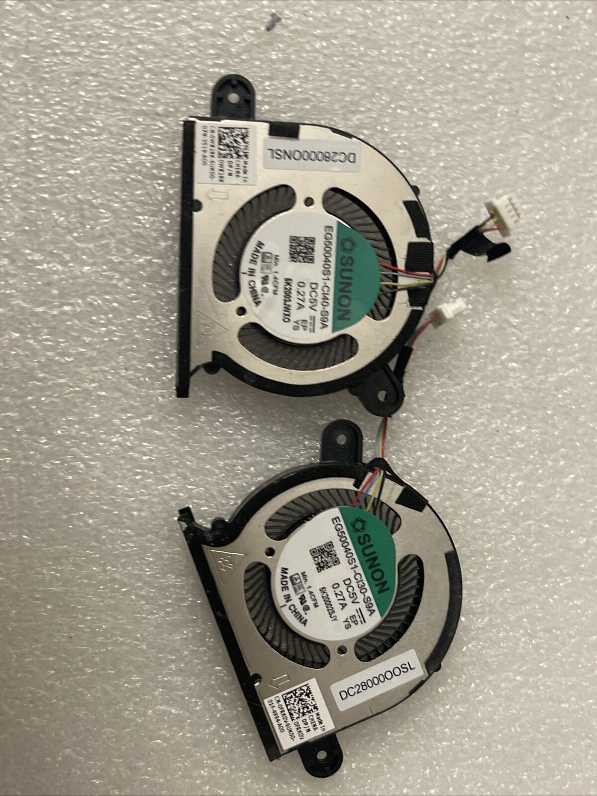 Genuine DELL XPS 2020 13 9300 9310 CPU GPU Cooling Fans Pair 0WX28K 0FRK0V
