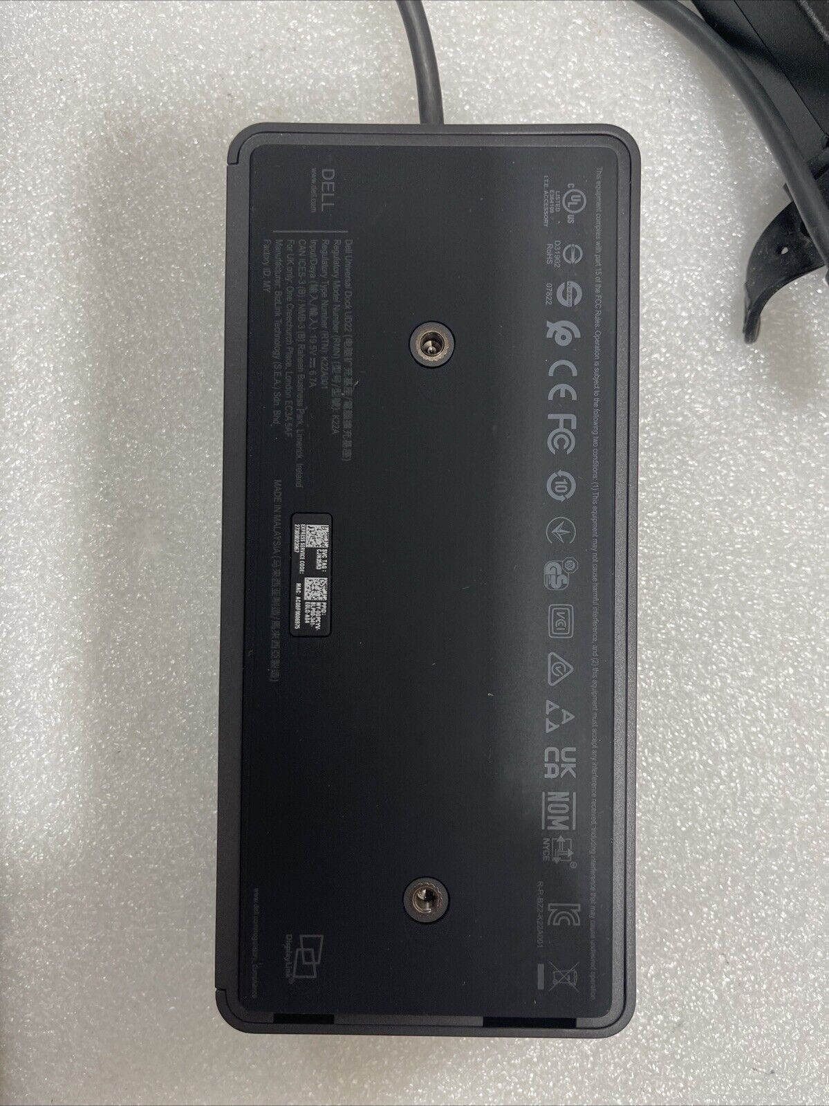 Dell UD22 Universal Dock USB-C Docking Station K22A w/ 130W Adapter GPVYV H1 D1