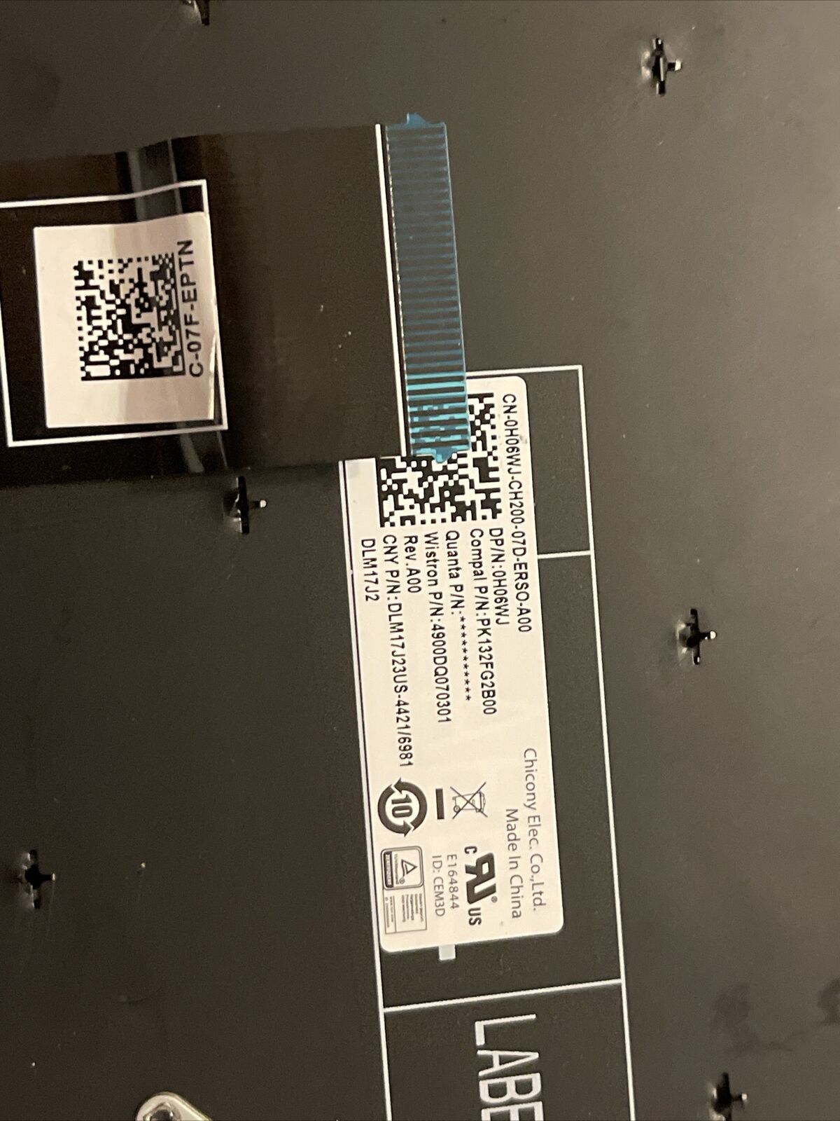 Genuine Dell Chromebook 3100 5190  2-in-1 Keyboard H06WJ 0H06WJ SB