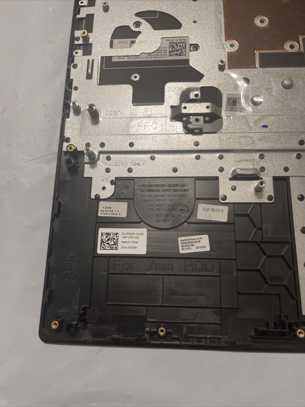 Oem Dell G5 SE 5505 LCD Palmrest spanish Keyboard Assembly T93MY 0T93MY P7