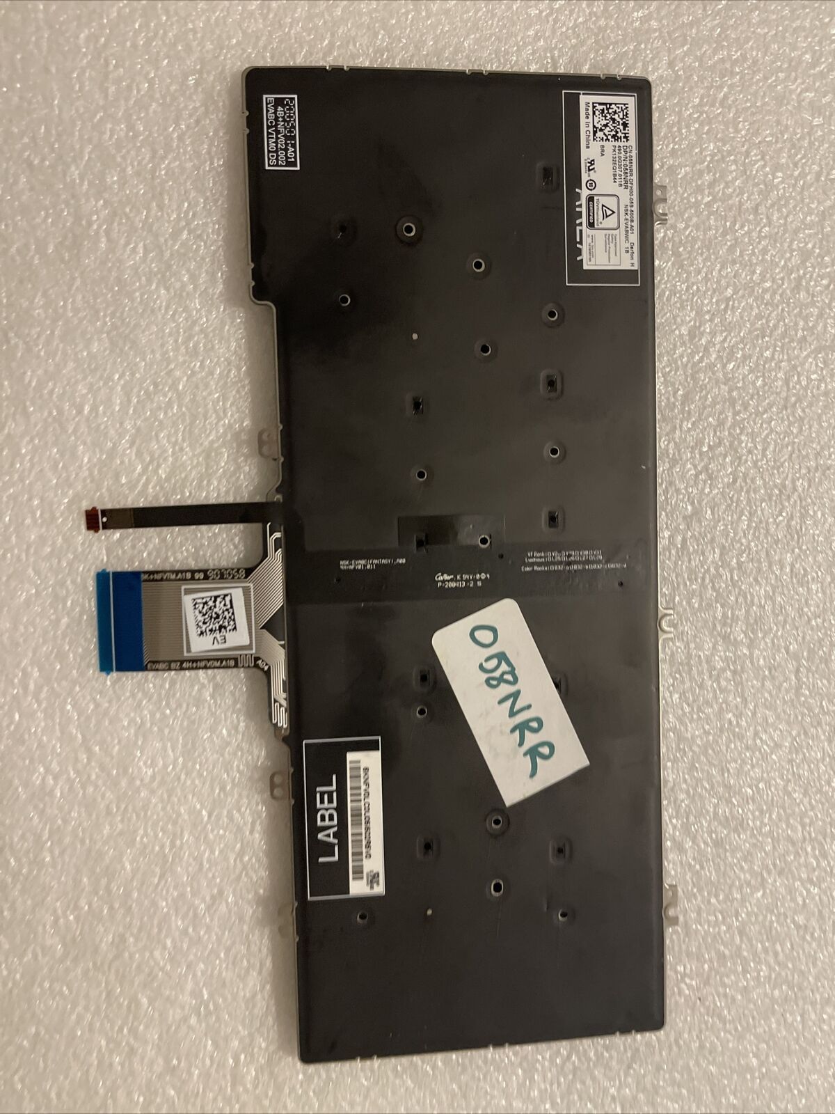 OEM Genuine Dell Backlit Laptop Brazil Backlit Keyboard 58NRR 058NRR H1 B1