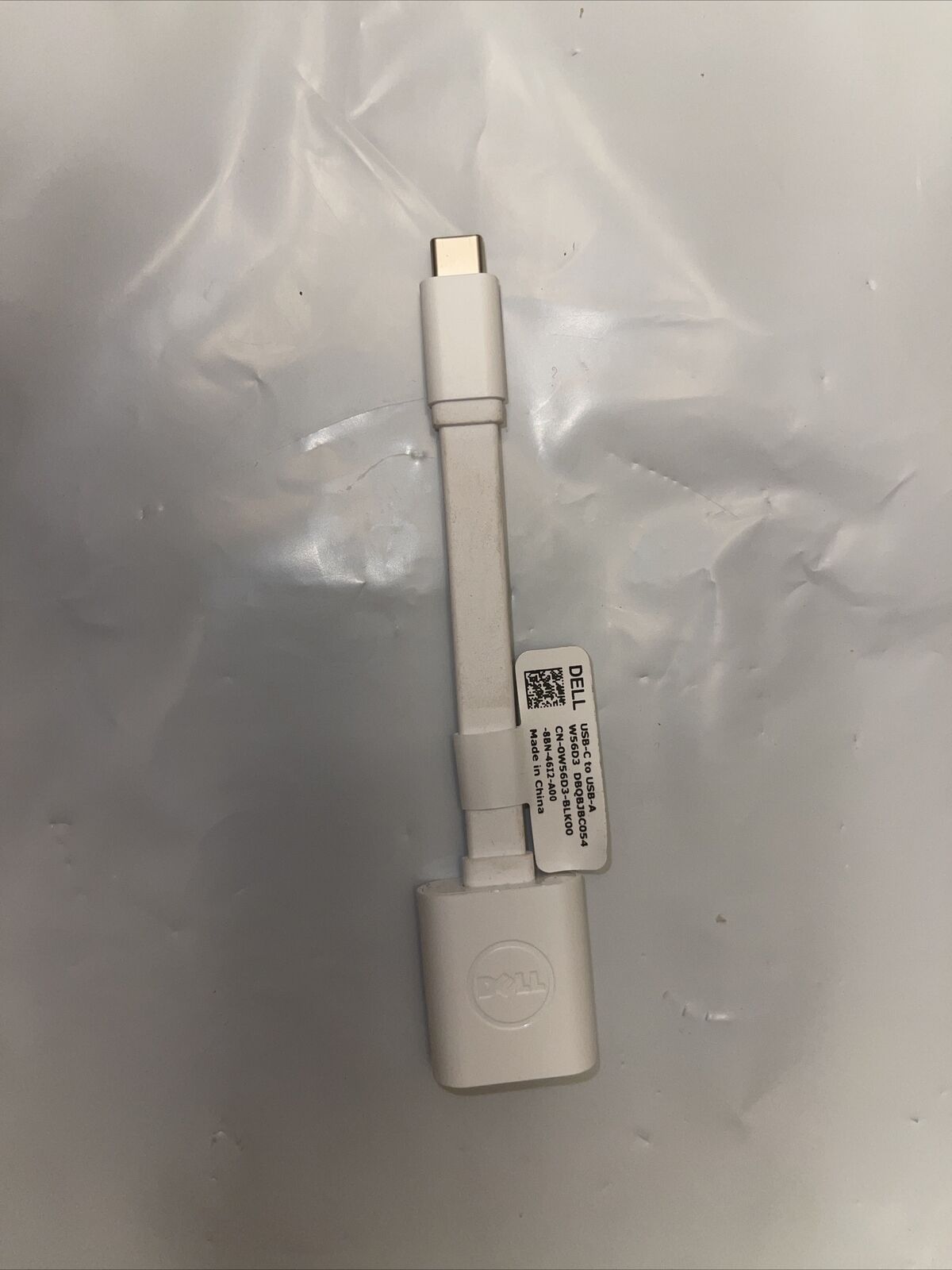 Oem Genuine Dell Adapter USB-C to USB-A 3.0  White Cable DBQBJBC054 W56D3 GradeA