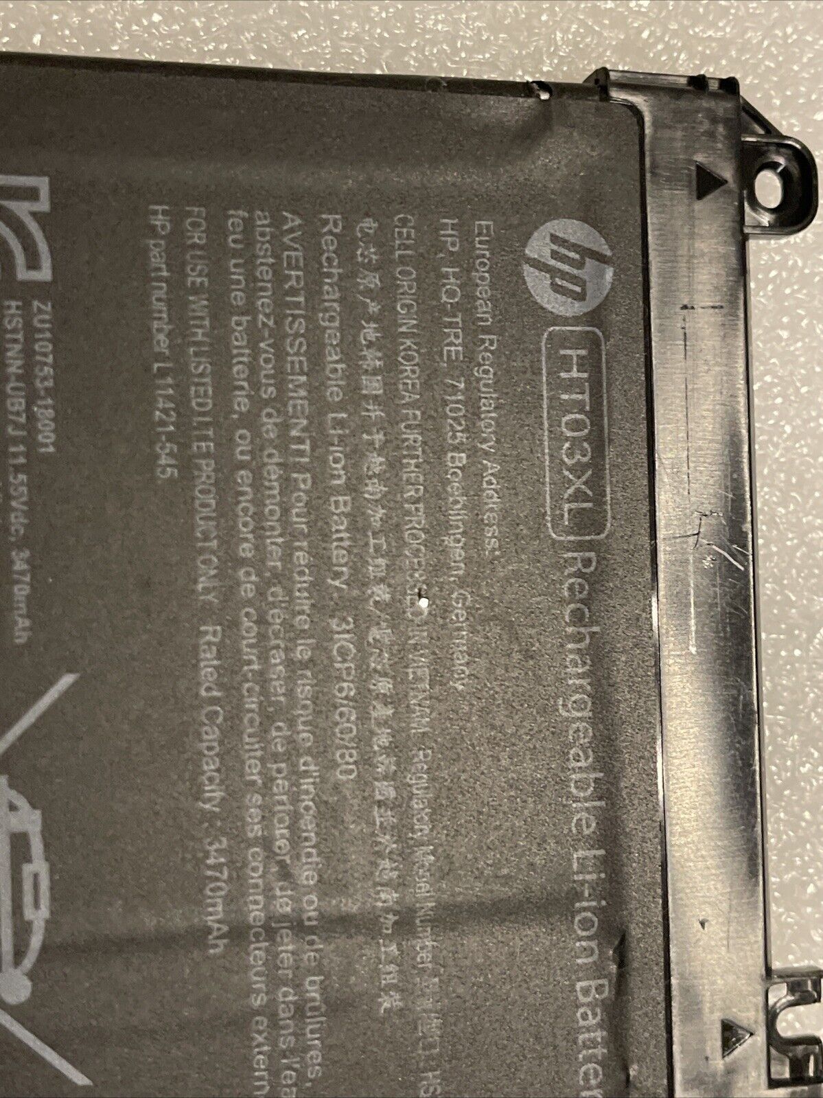 L11119-855 HT03XL OEM HP BATTERY 11.34V 41.04WH 15-DY 15-DY2172WM HT03XL