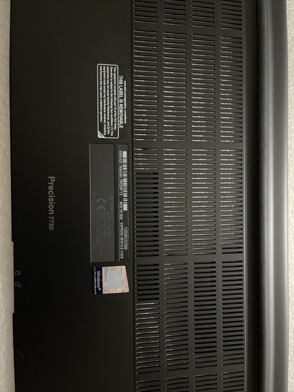 Geniune Dell Precision 7730 Laptop Bottom Access Panel Door Cover VRHV7 N2 B5