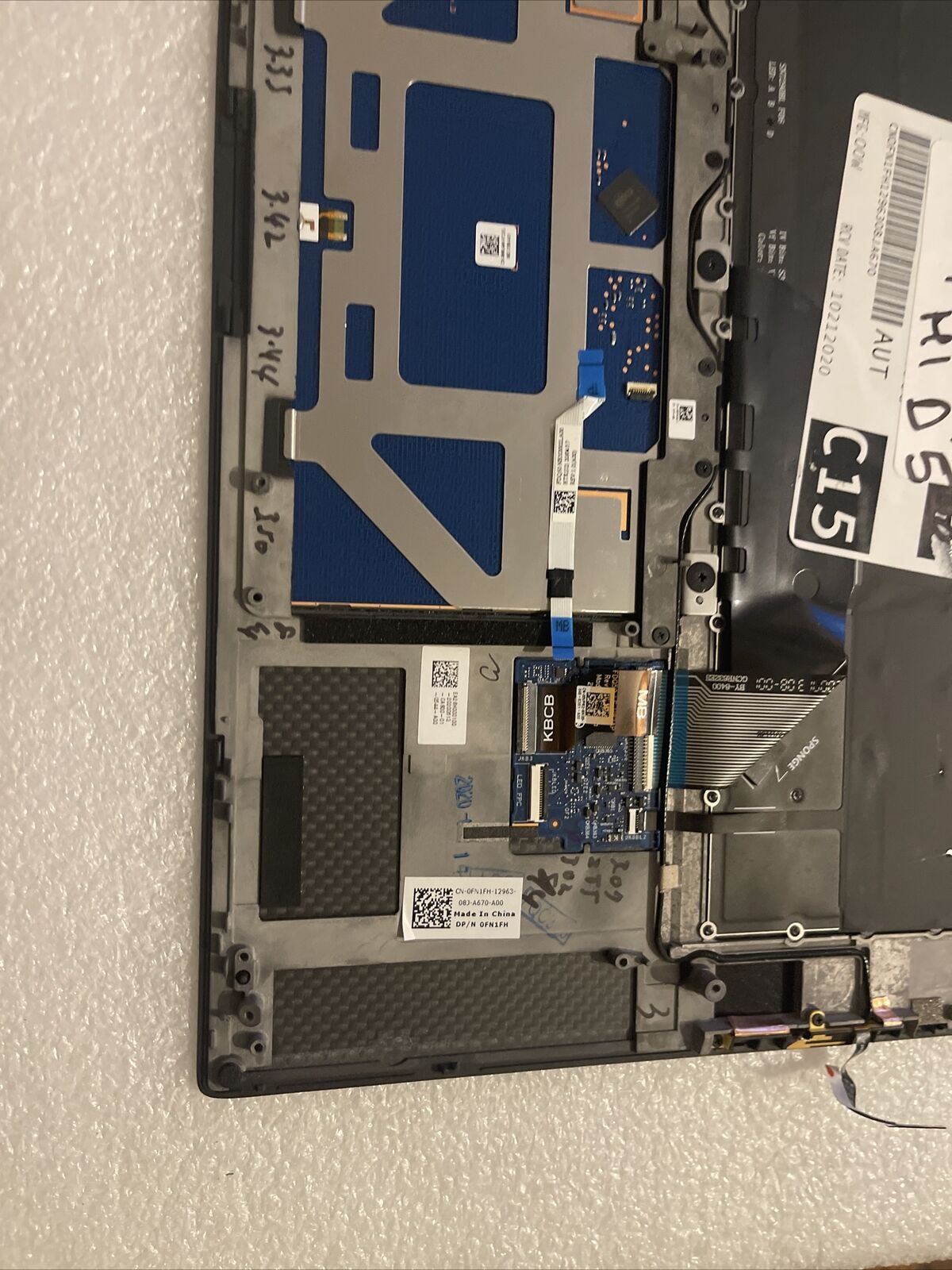 OEM DELL XPS 9500 Palmrest Touchpad FPR US Backlit Keyboard DKFWH 0DKFWH H1 D5