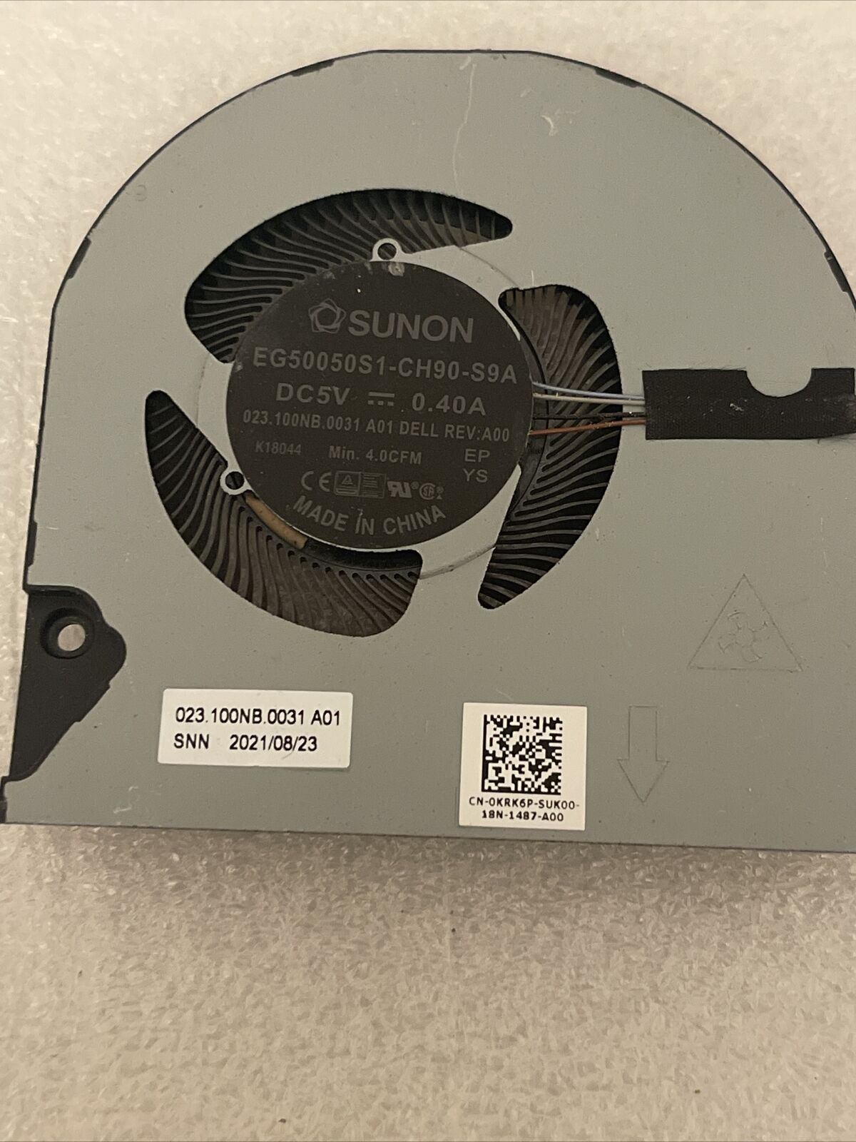 Dell Inspiron 5410 5415 DC5V 0.40A Cpu cooling fan KRK6P 0KRK6P P1