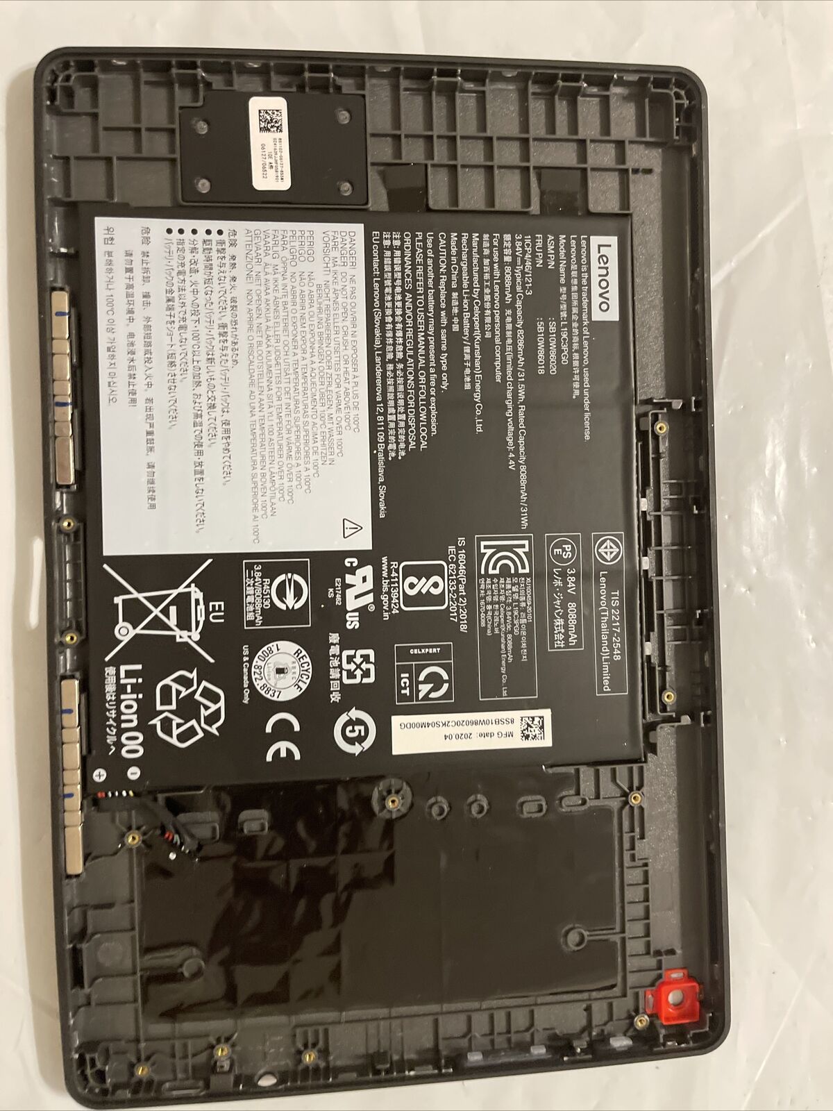 Gen Battery Lenovo Tablet L19M3PG0 SB10W86020 SB10W86018 L19C3PG0 with cover ata