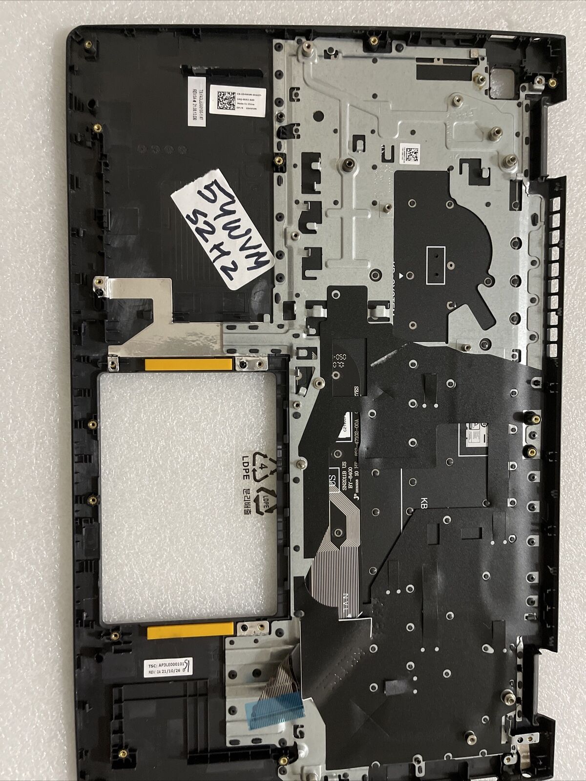 Dell Inspiron 3510 3511 3515 Palmrest US Eng Non BacklitKeyboard 54WVM S2 H2