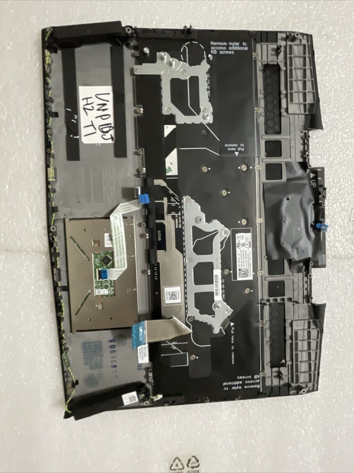 Dell Alienware M15 15.6" Laptop Palmrest Touchpad Keyboard Speakers VNPDJ H2 T1