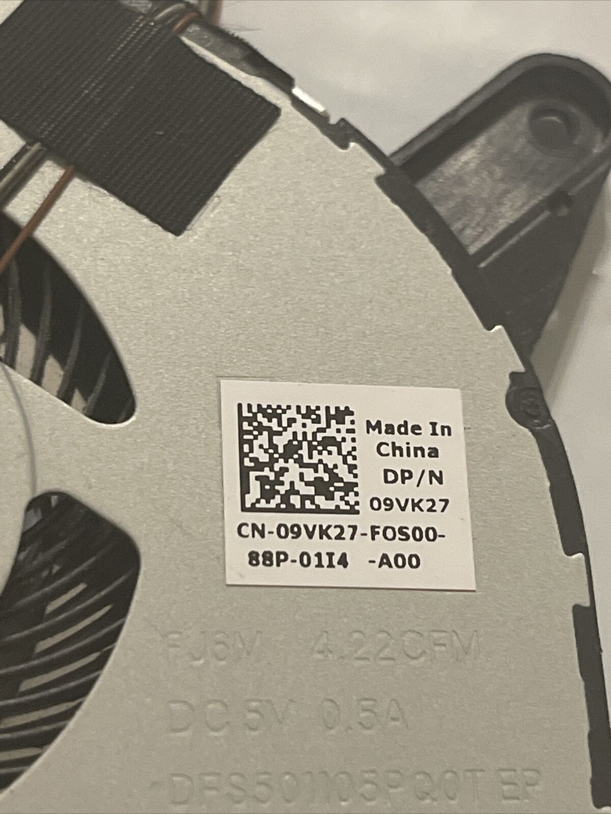 Genuine Dell Latitude 5580 5590 CPU Cooling Fan DC28000IYFL 09VK27 9VK27 P2