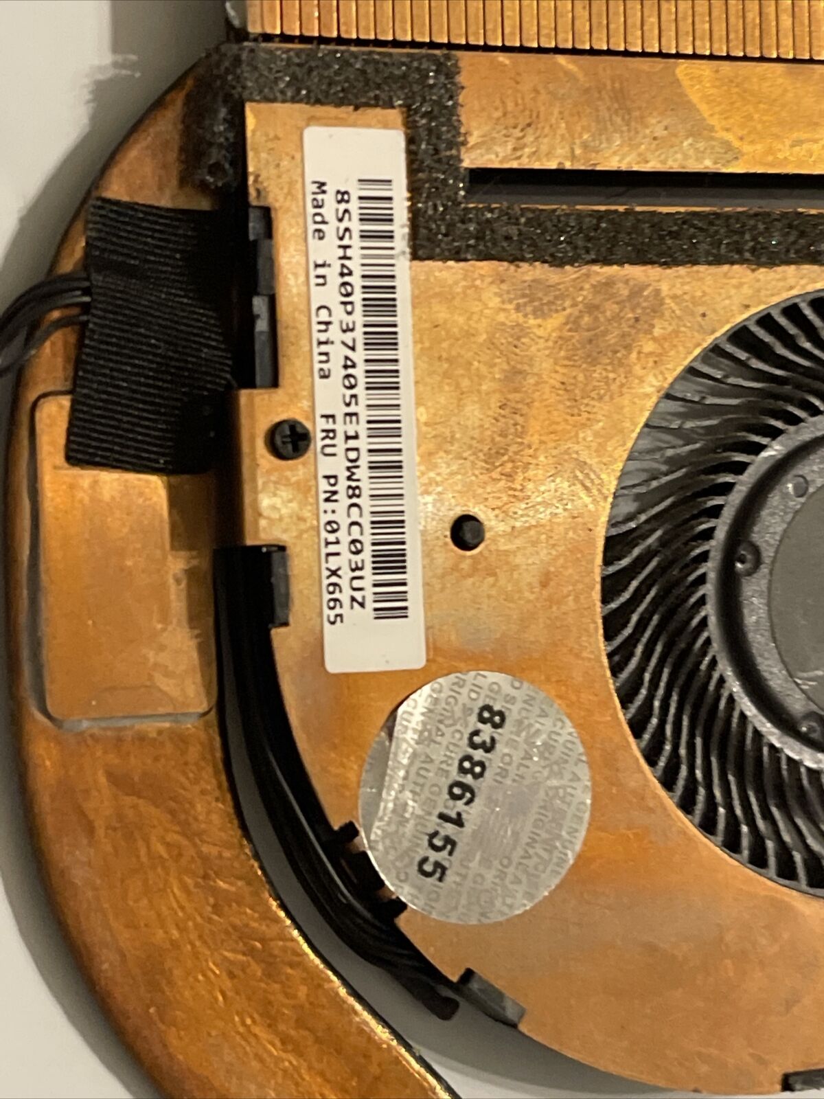 Genuine Lenovo Thinkpad X280 CPU Cooling Fan Heatsink 01LX665 ata